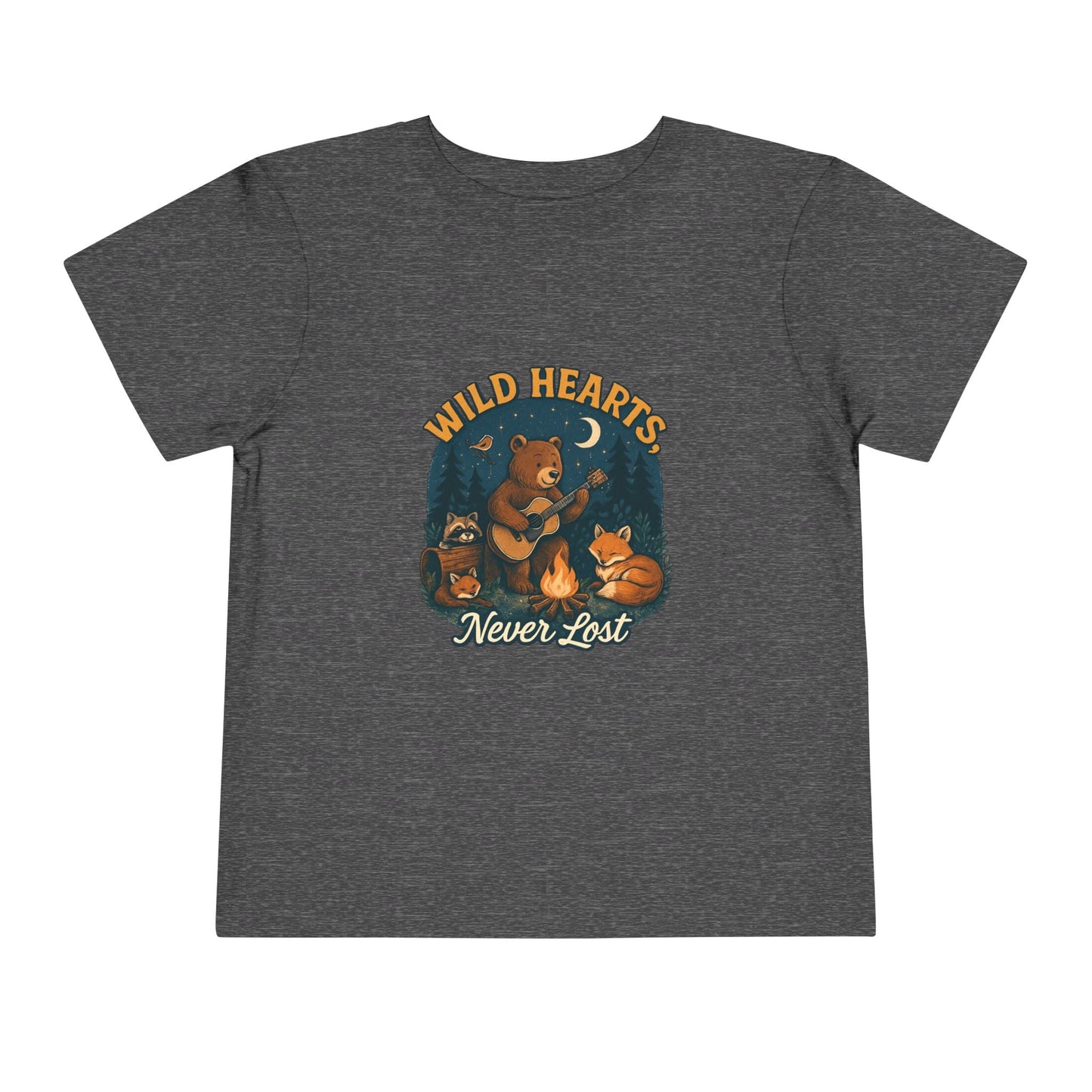 "Wild Hearts Never Lost" Bear Guitar Campfire - Toddler Tee