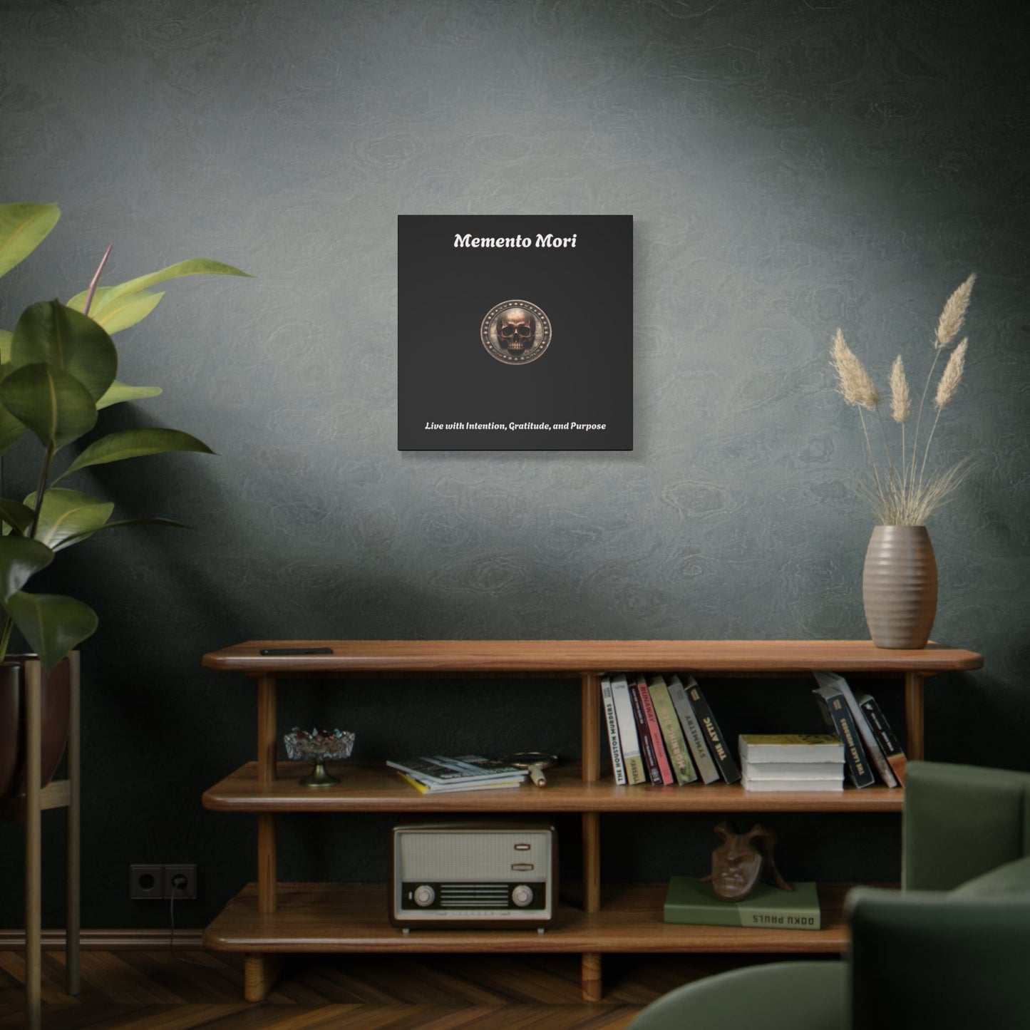 "Memento Mori" Matte Canvas - Inspirational Wall Art -"Live with Intention, Gratitude, and Purpose"
