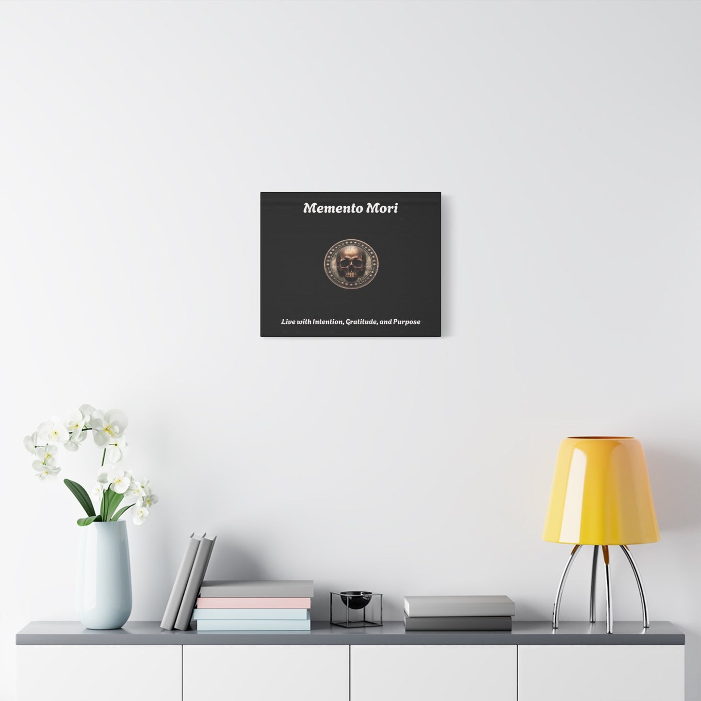 "Memento Mori" Matte Canvas - Inspirational Wall Art -"Live with Intention, Gratitude, and Purpose"