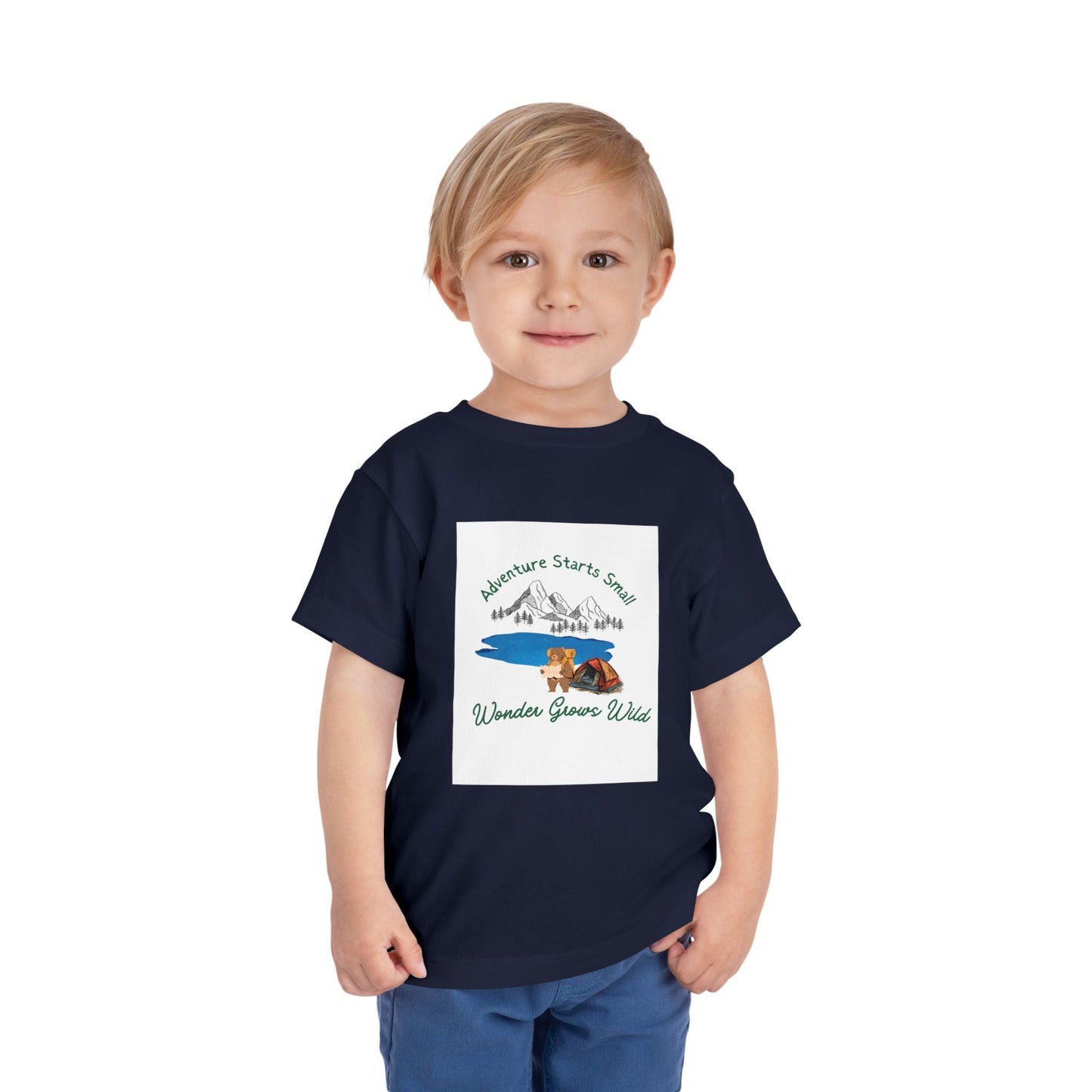 "Adventure Starts Small" Woodland Camper Graphic - Toddler Tee