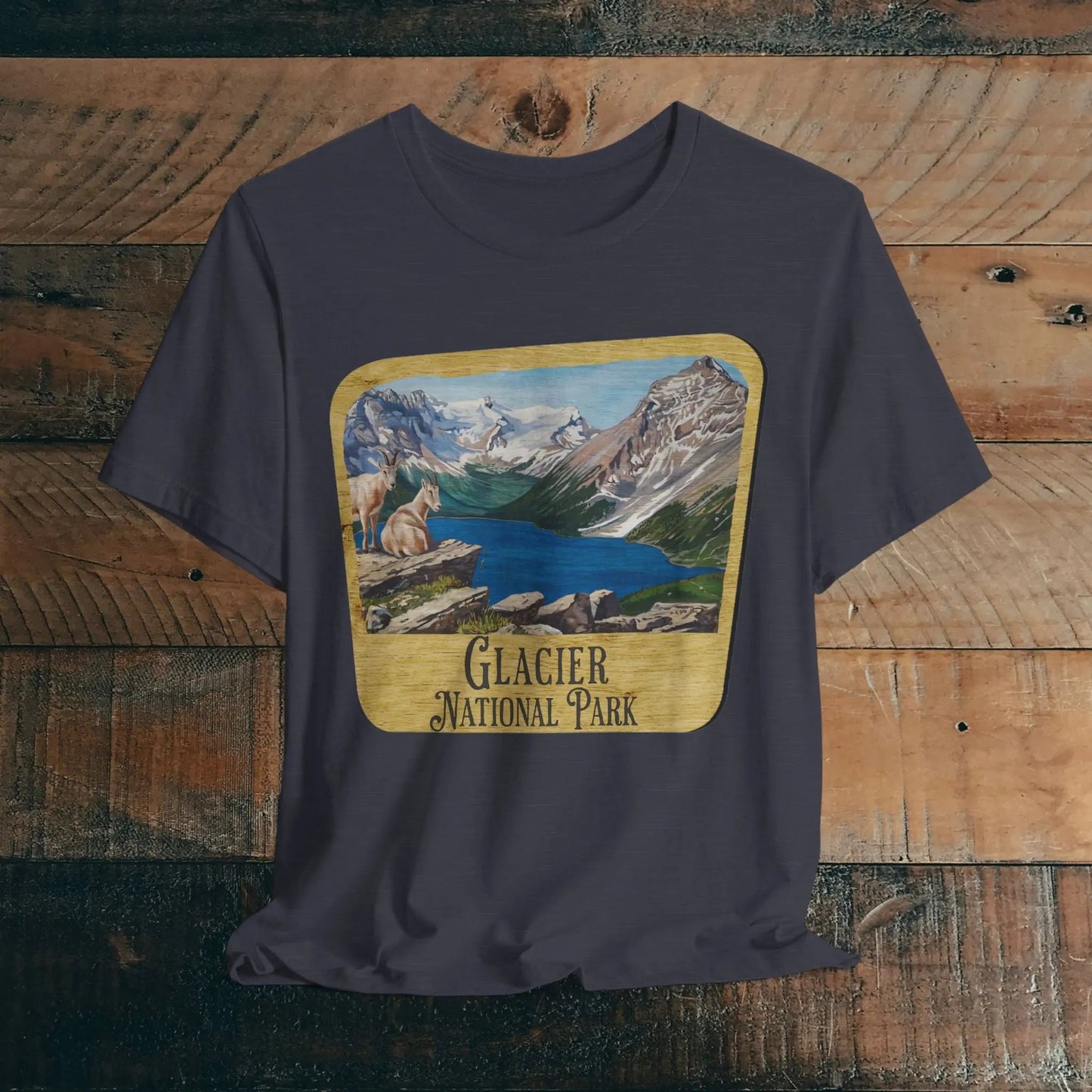 Glacier National Park T-Shirt Wood Sign