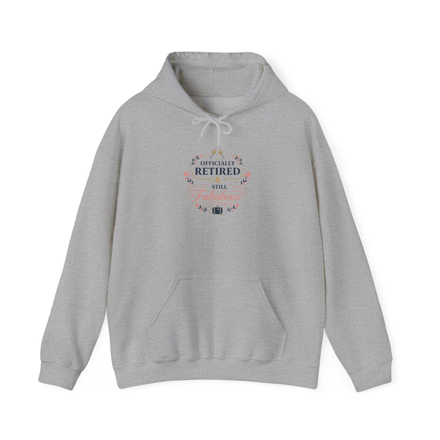 Retired Lady Floral Crest Hoodie | retirement gifts for women, personalized retirement gifts