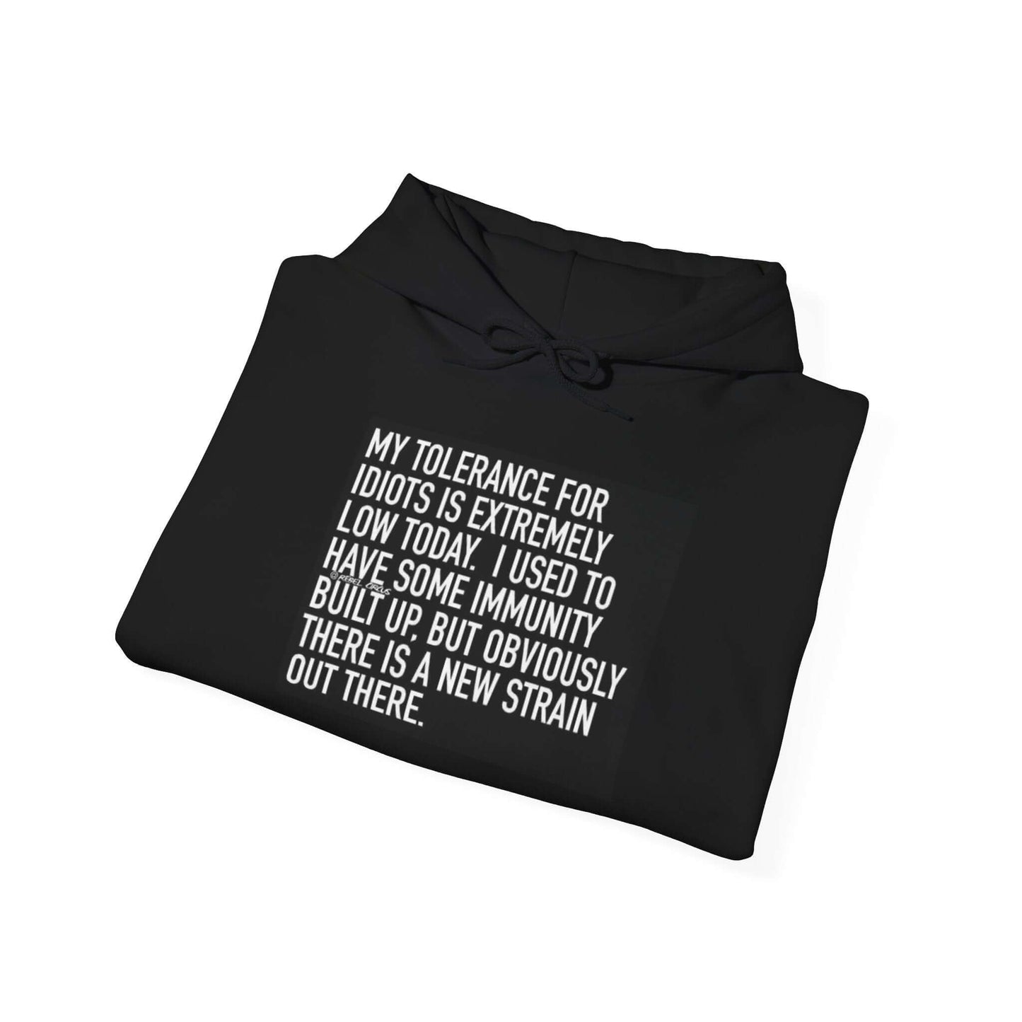 My Tolerance for Idiots Hoodie - Funny Sweatshirt, Unisex Gift, Humor Clothing, Casual Pullover, Cozy Hoodie for Everyday Wear