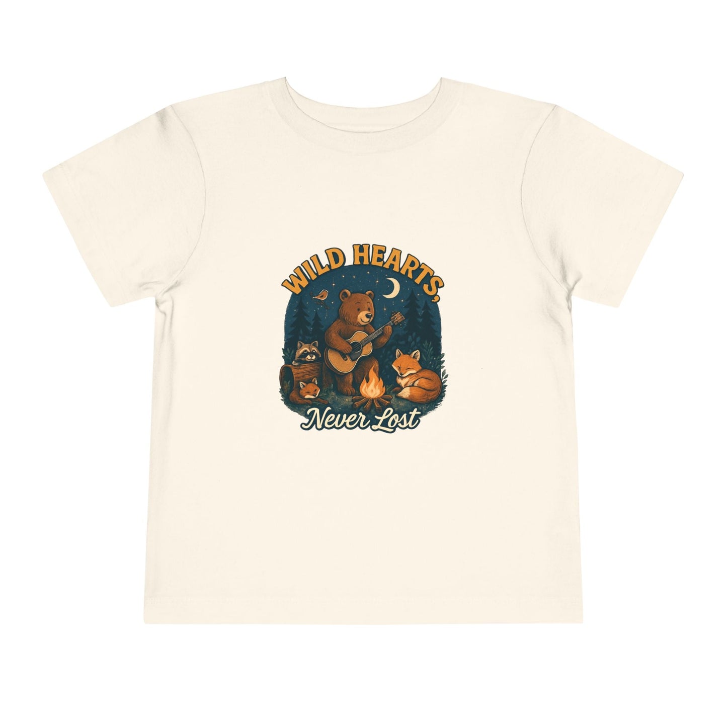 "Wild Hearts Never Lost" Bear Guitar Campfire - Toddler Tee