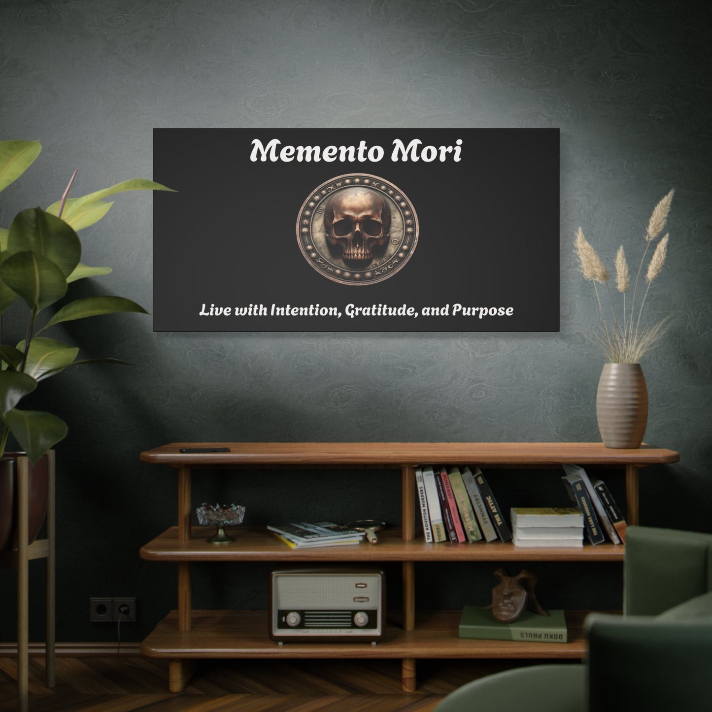 "Memento Mori" Matte Canvas - Inspirational Wall Art -"Live with Intention, Gratitude, and Purpose"