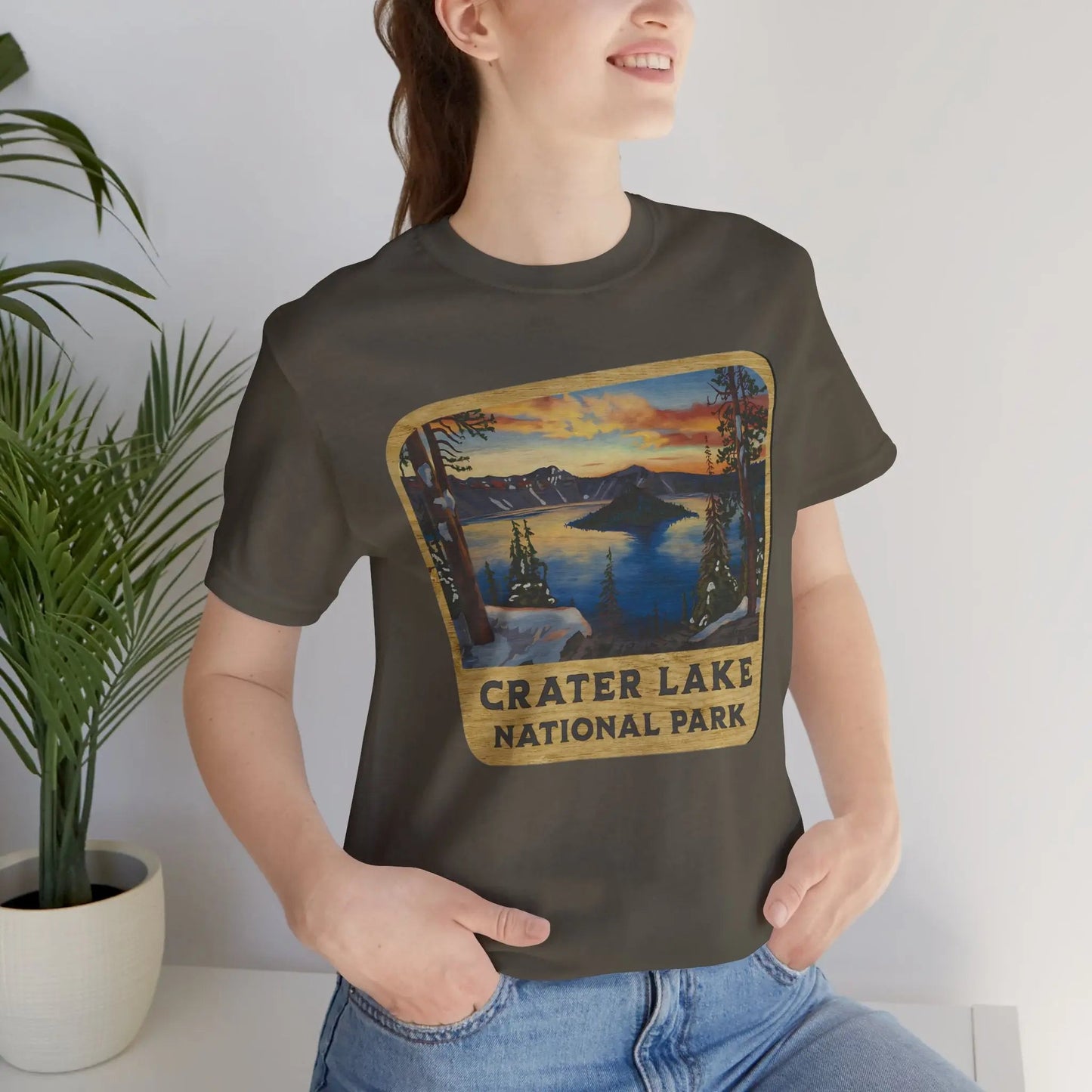 Crater Lake National Park T-Shirt Wood Sign