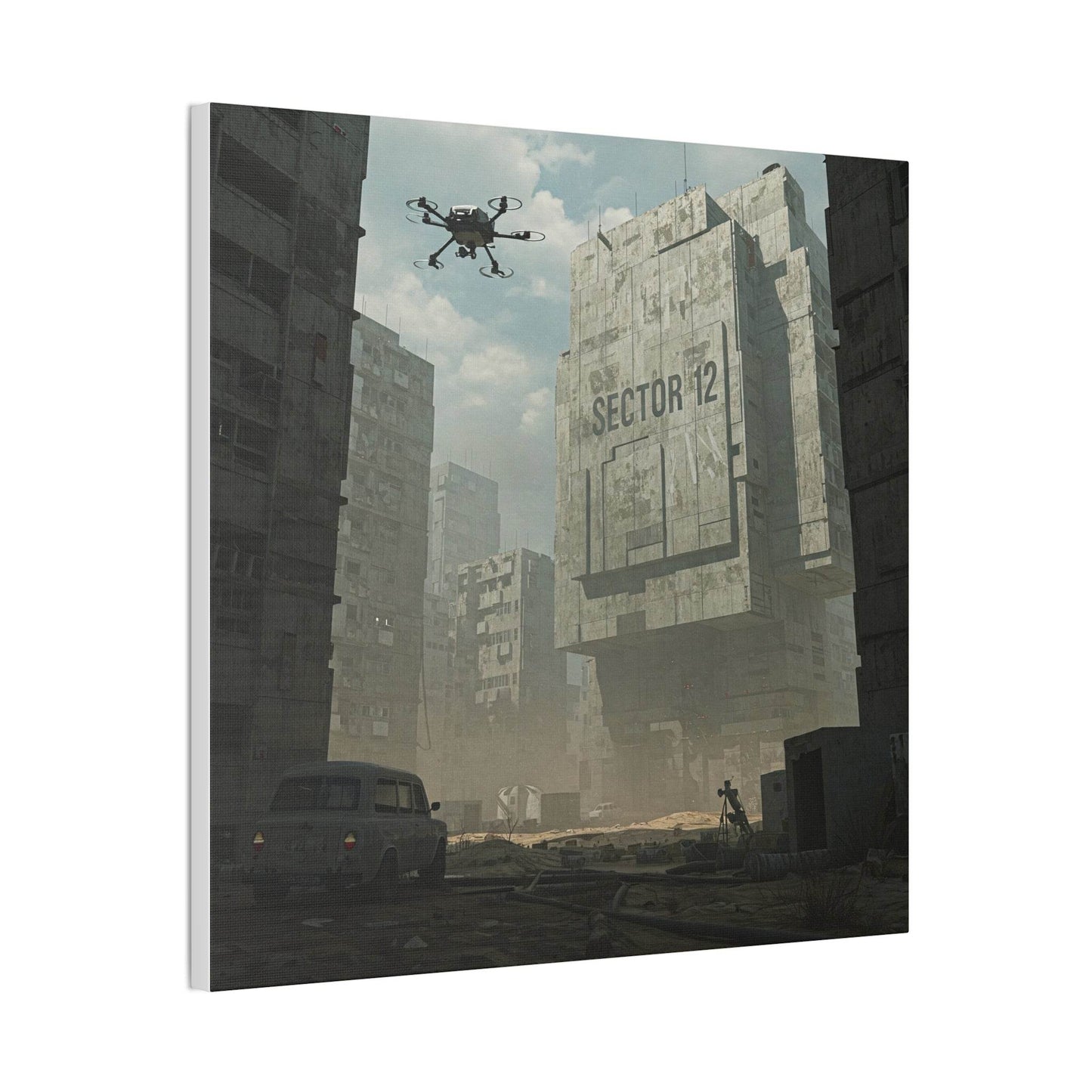 Dystopian Art Canvas Print - Sector 12 Wall Decor