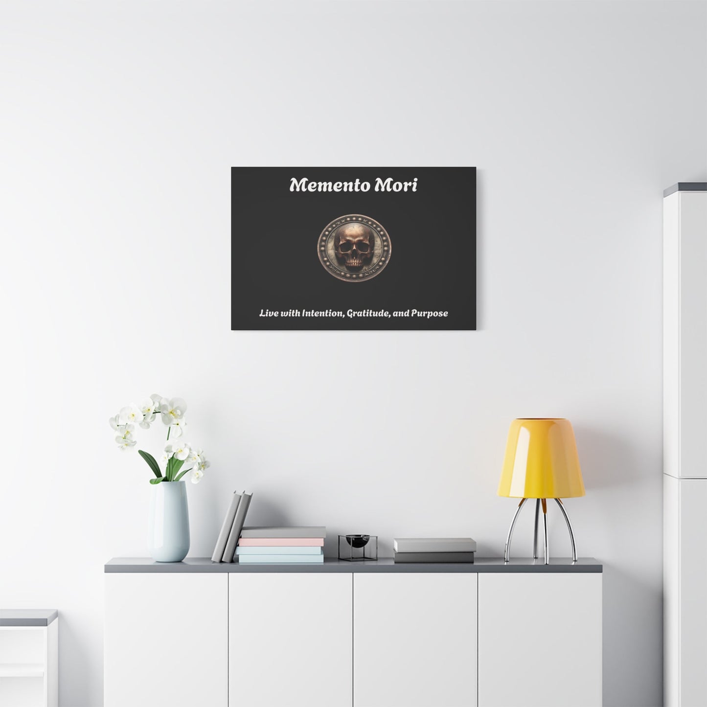 "Memento Mori" Matte Canvas - Inspirational Wall Art -"Live with Intention, Gratitude, and Purpose"
