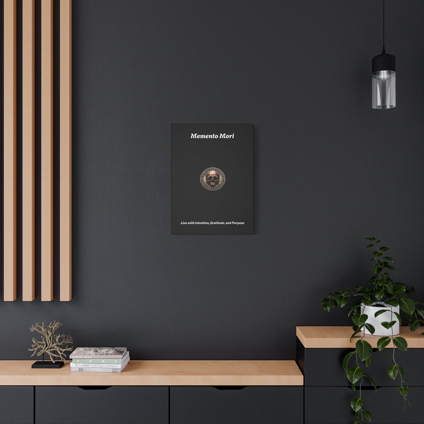 "Memento Mori" Matte Canvas - Inspirational Wall Art -"Live with Intention, Gratitude, and Purpose"