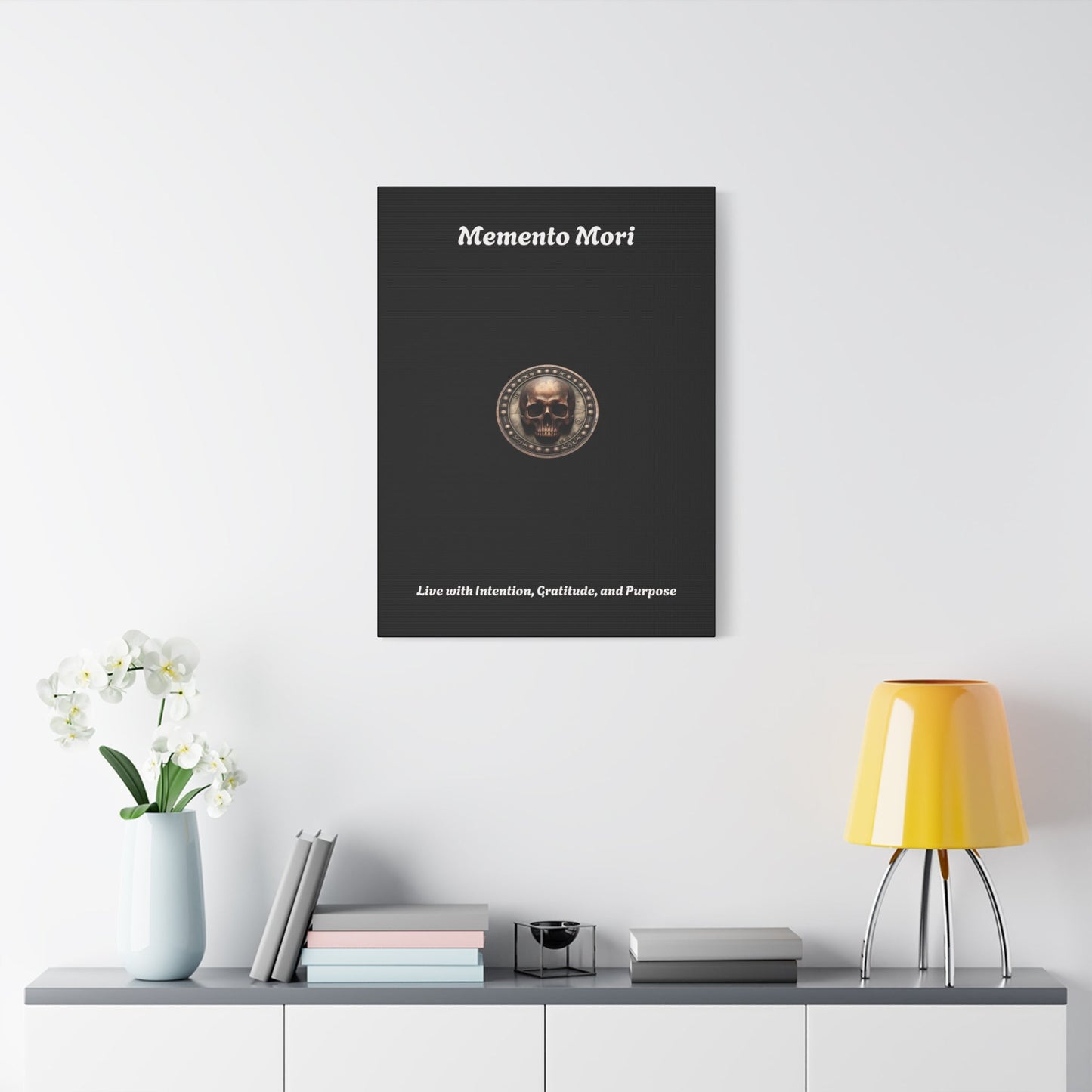 "Memento Mori" Matte Canvas - Inspirational Wall Art -"Live with Intention, Gratitude, and Purpose"