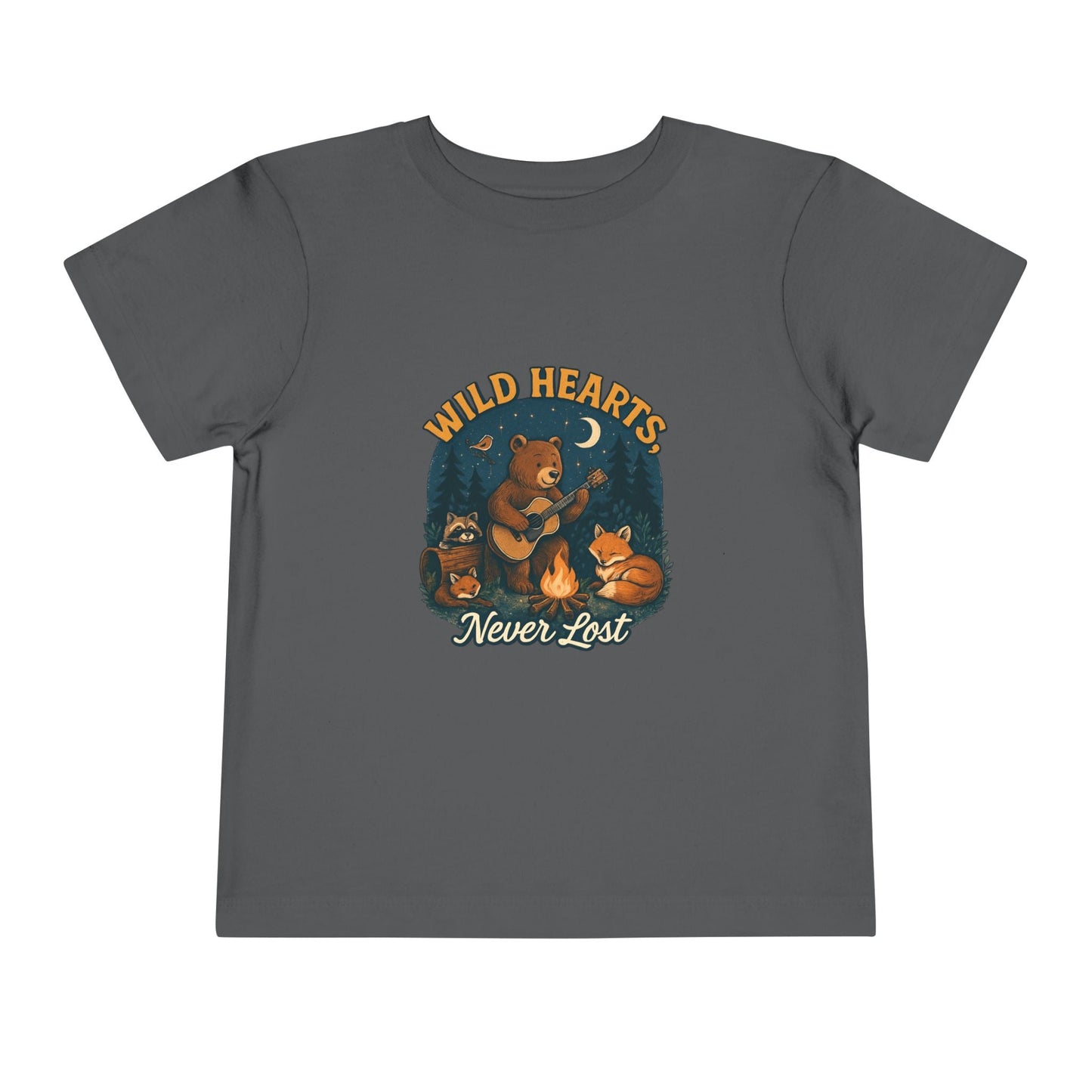 "Wild Hearts Never Lost" Bear Guitar Campfire - Toddler Tee