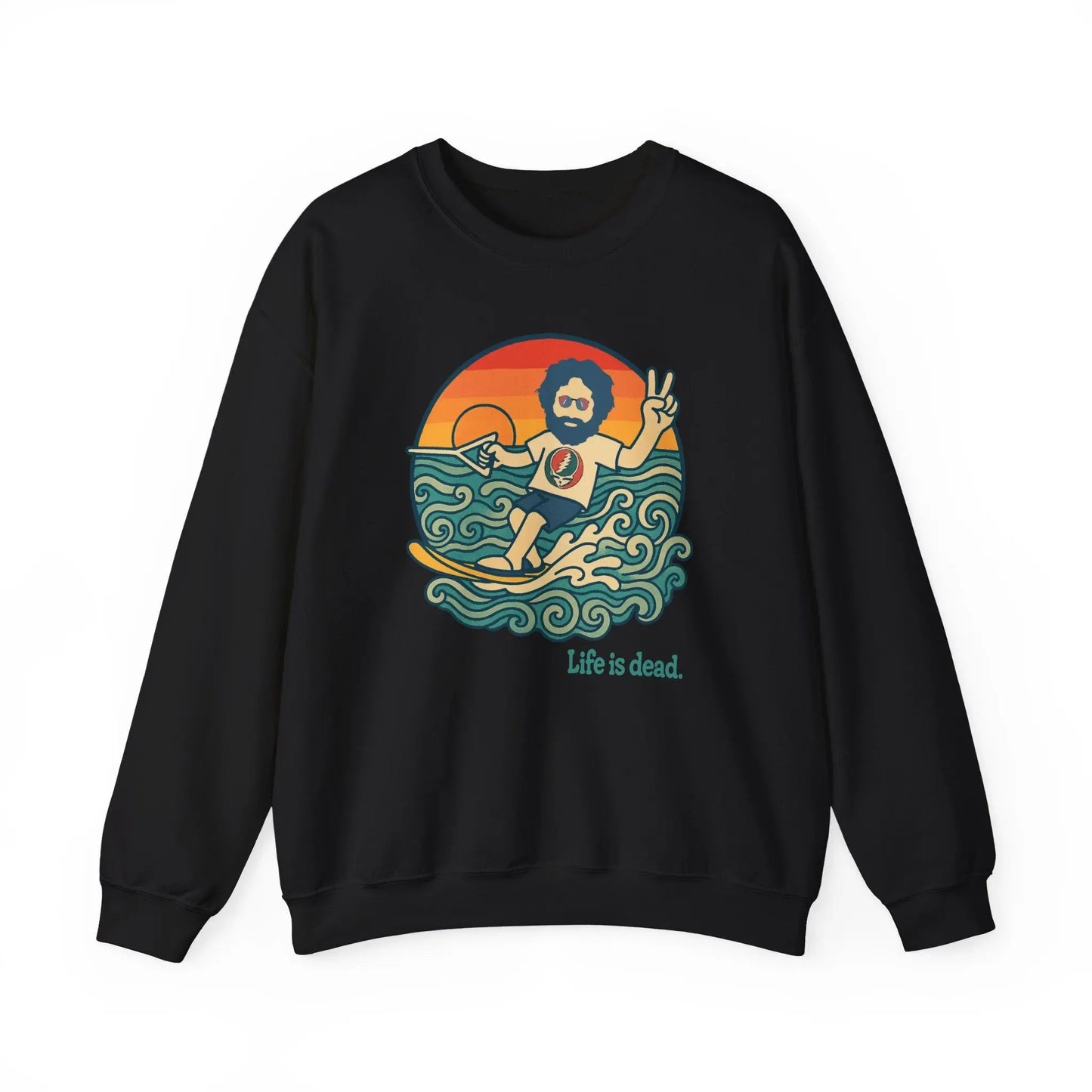 Waterskiin' Jerry Life is dead.® Crewneck | Grateful Dead
