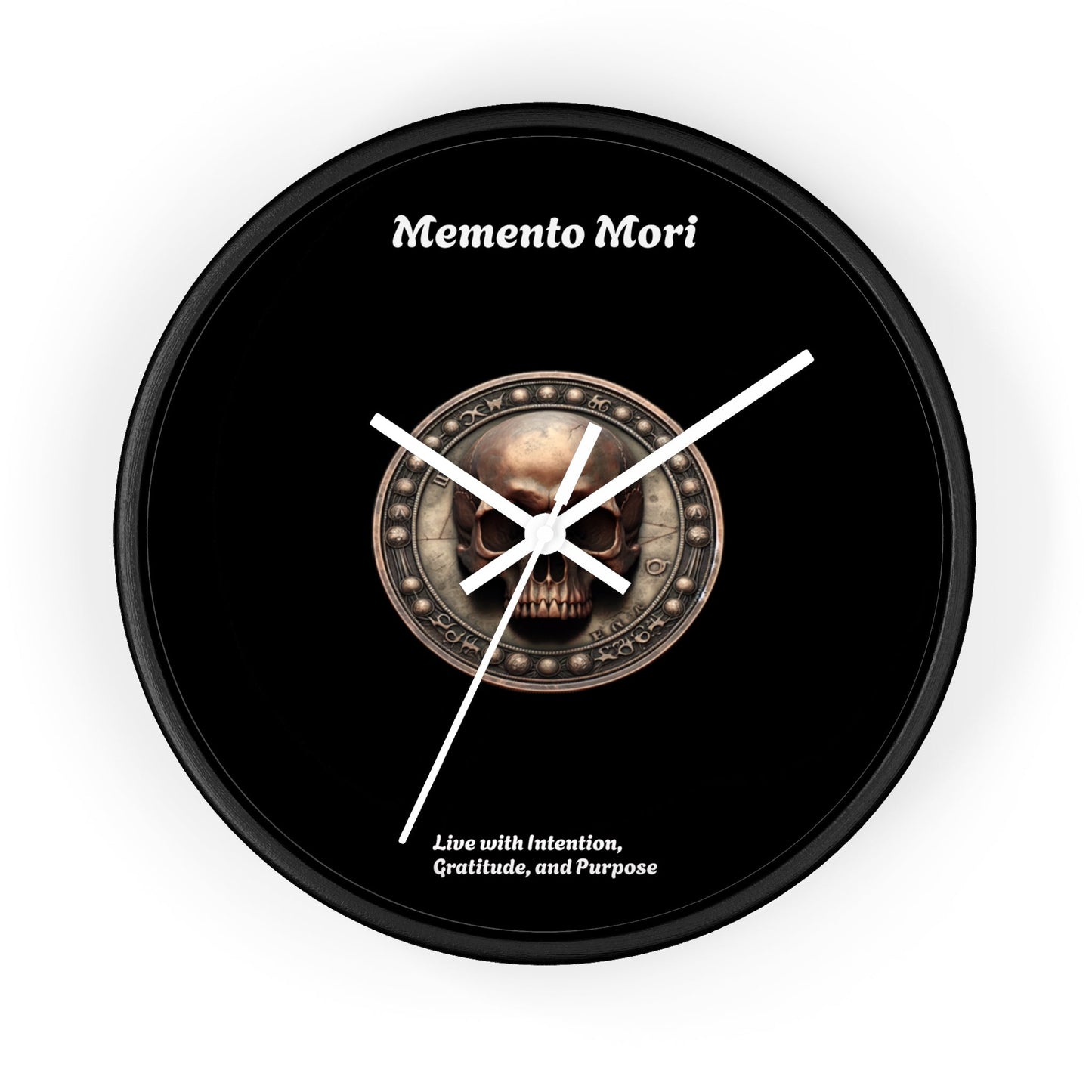 "Memento Mori" Wall Clock - Symbol of Intention, Gratitude, and Purpose
