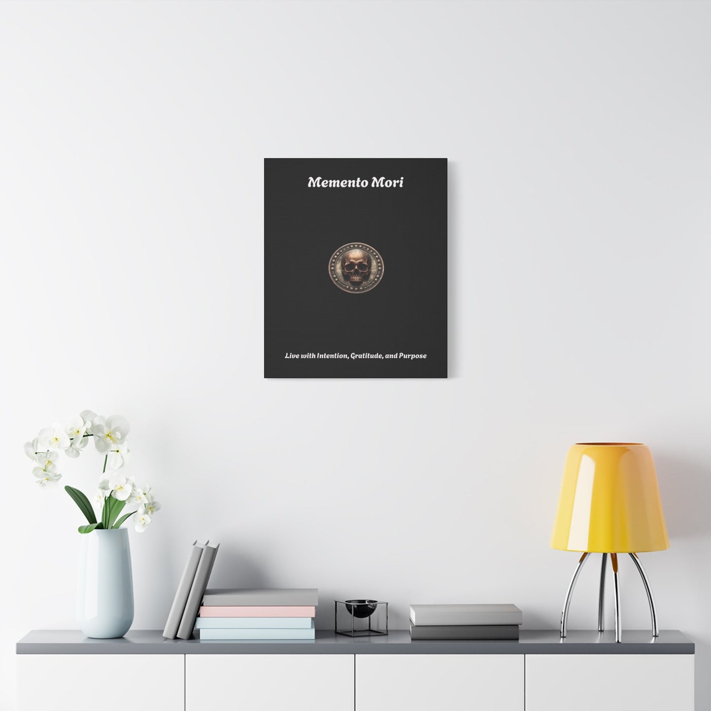 "Memento Mori" Matte Canvas - Inspirational Wall Art -"Live with Intention, Gratitude, and Purpose"