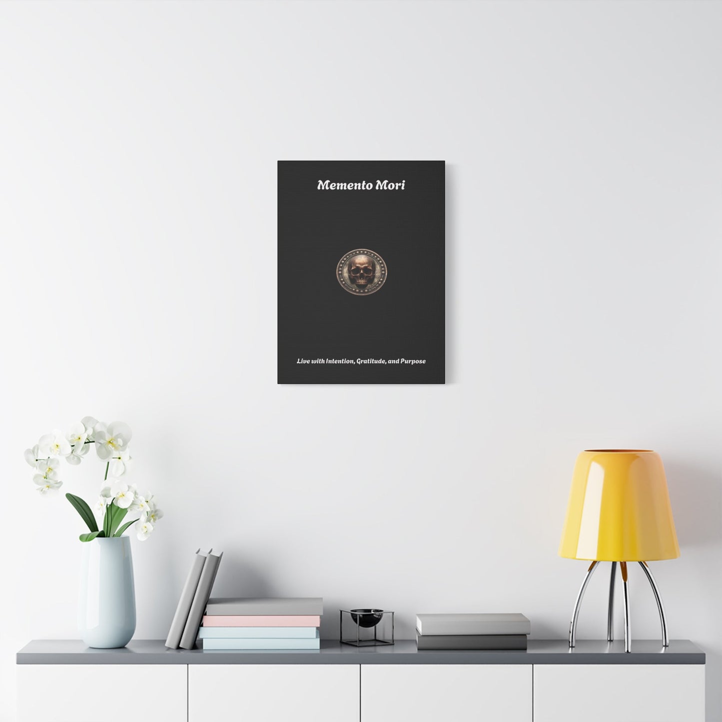 "Memento Mori" Matte Canvas - Inspirational Wall Art -"Live with Intention, Gratitude, and Purpose"