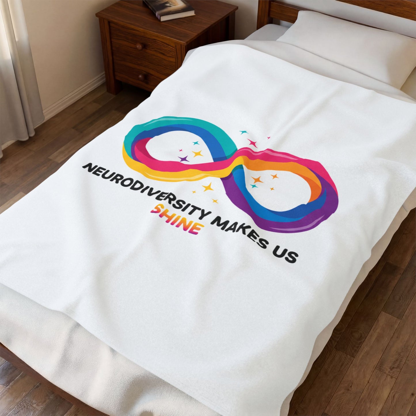 Neurodiversity Makes Us Shine Velveteen Blanket | Autism Acceptance, Autistic Pride