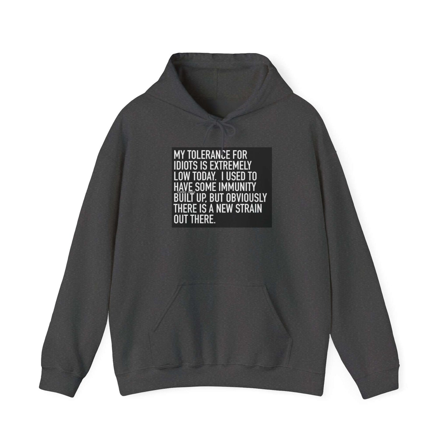 My Tolerance for Idiots Hoodie - Funny Sweatshirt, Unisex Gift, Humor Clothing, Casual Pullover, Cozy Hoodie for Everyday Wear