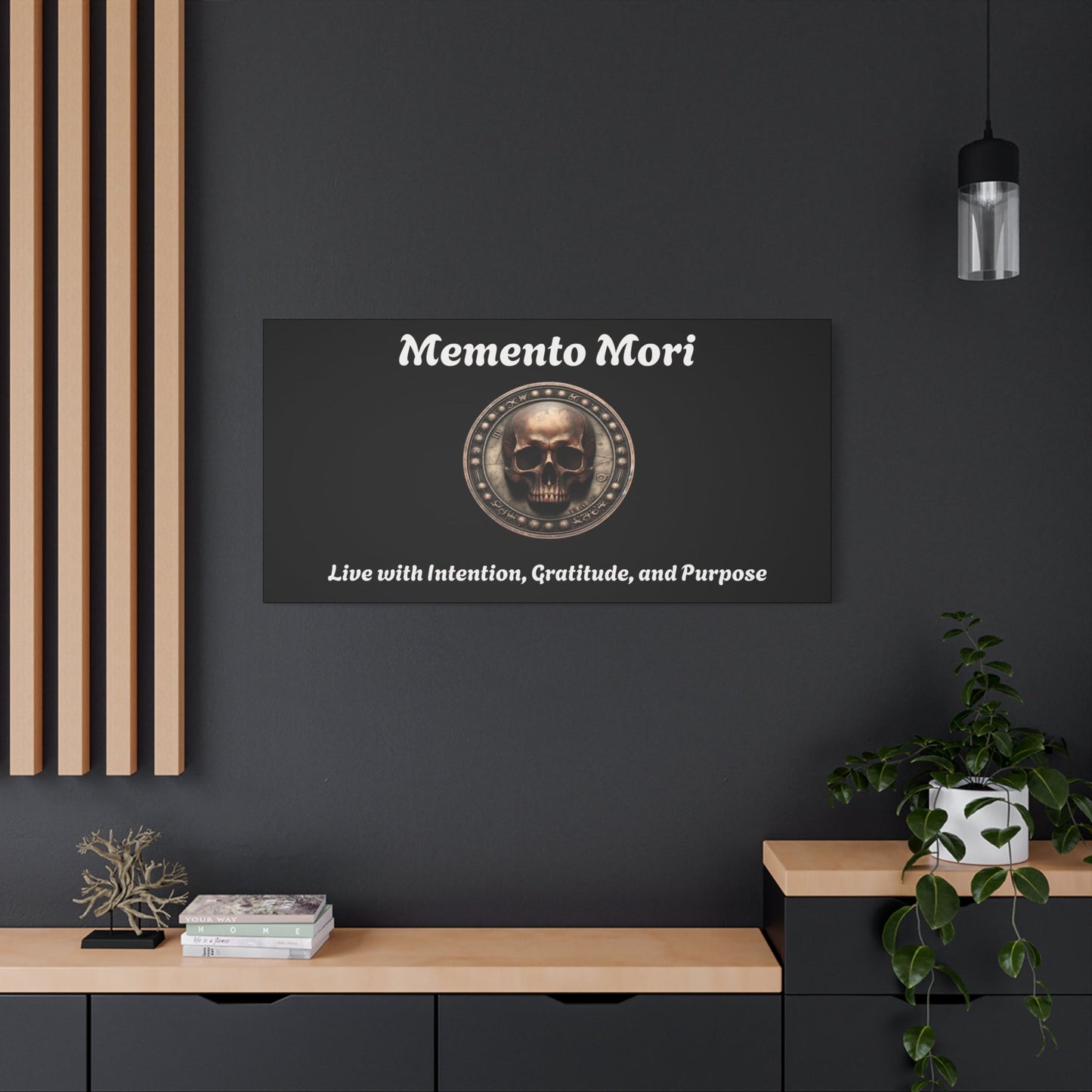 "Memento Mori" Matte Canvas - Inspirational Wall Art -"Live with Intention, Gratitude, and Purpose"
