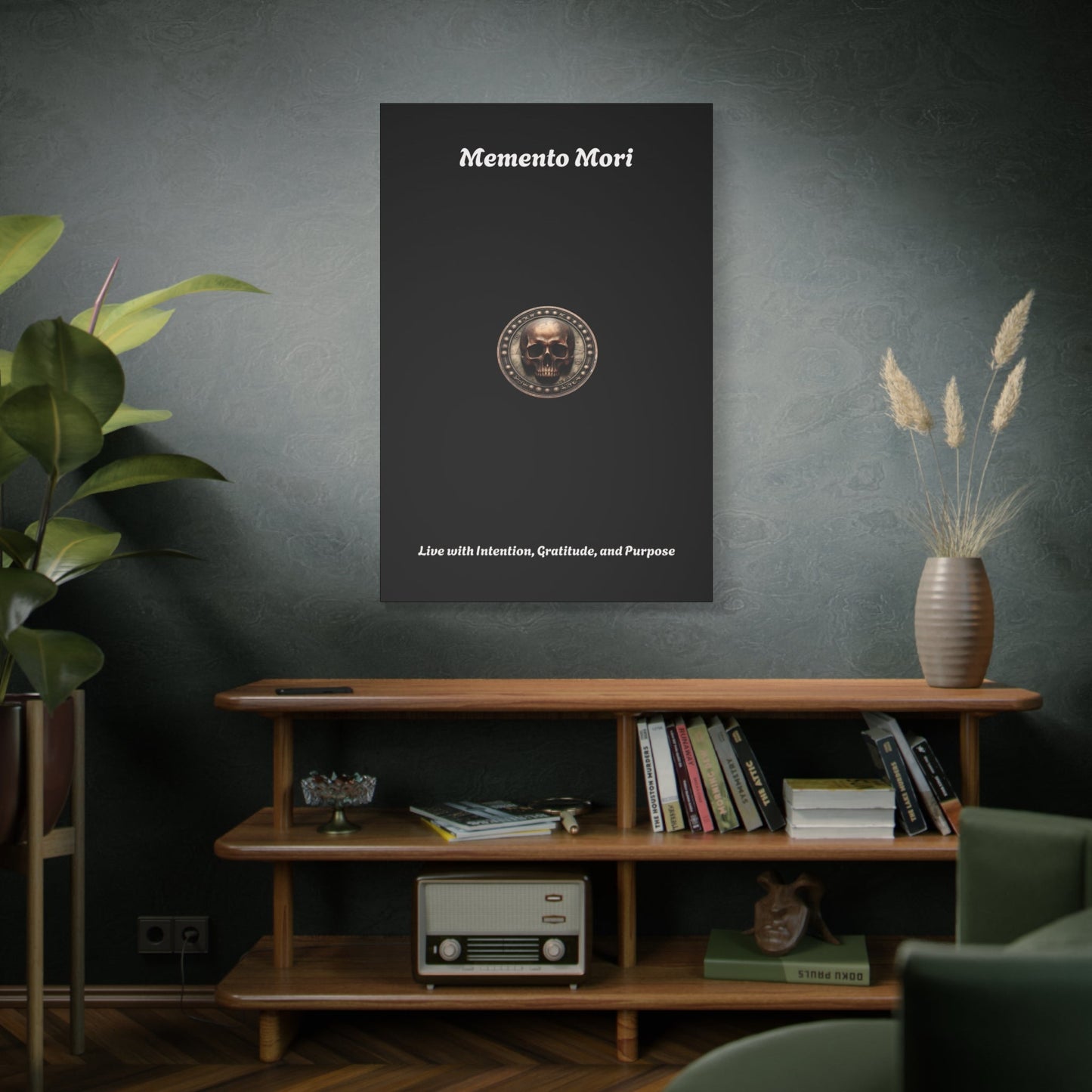 "Memento Mori" Matte Canvas - Inspirational Wall Art -"Live with Intention, Gratitude, and Purpose"