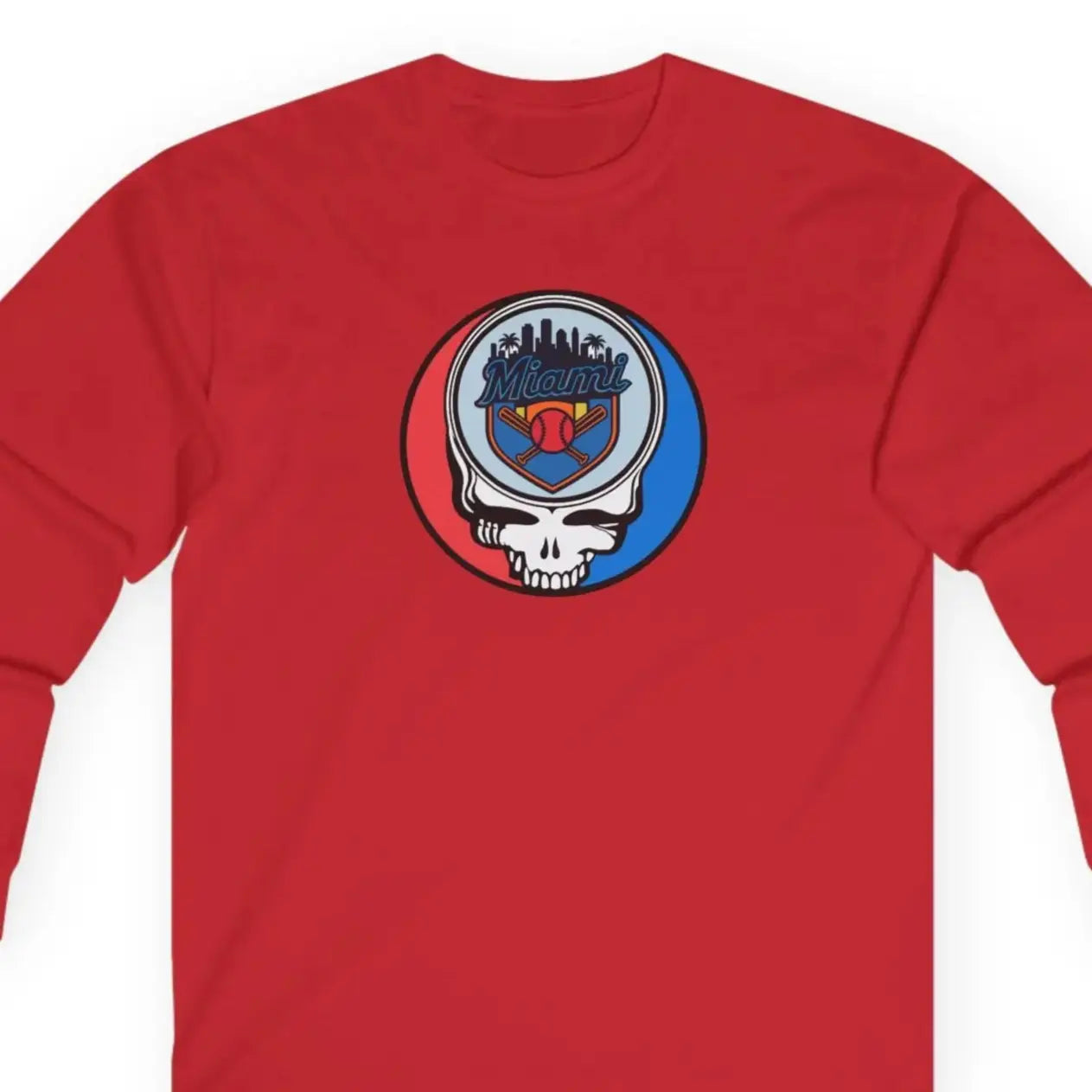 Miami Marlins Original Stealie Grateful Dead Long Sleeve Shirt