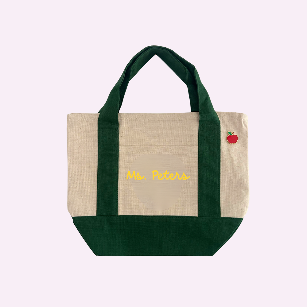 CUSTOM TEACHER MINI TOTE ♡ personalizable mini canvas tote