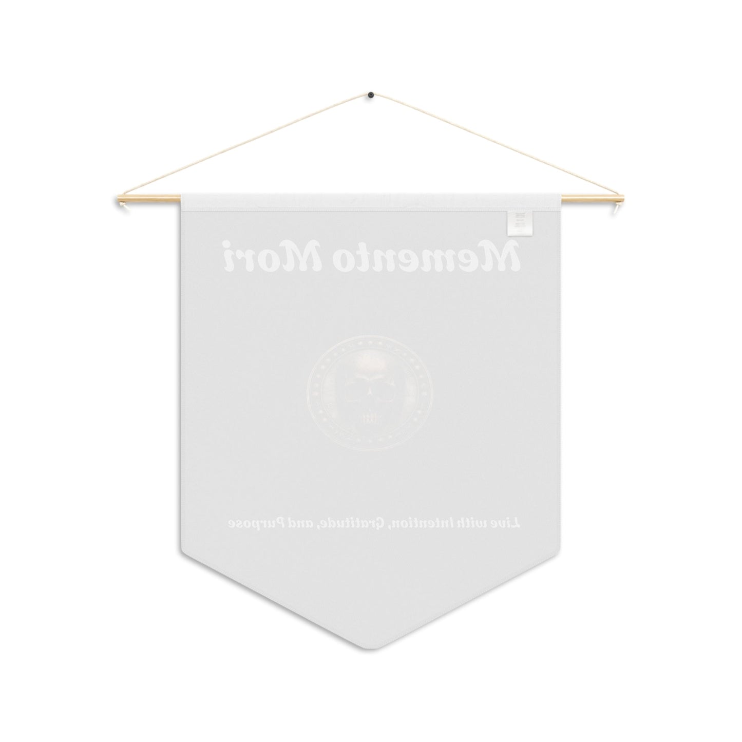 "Memento Mori" Wall Pennant - "Live with Intention, Gratitude, and Purpose" Decor