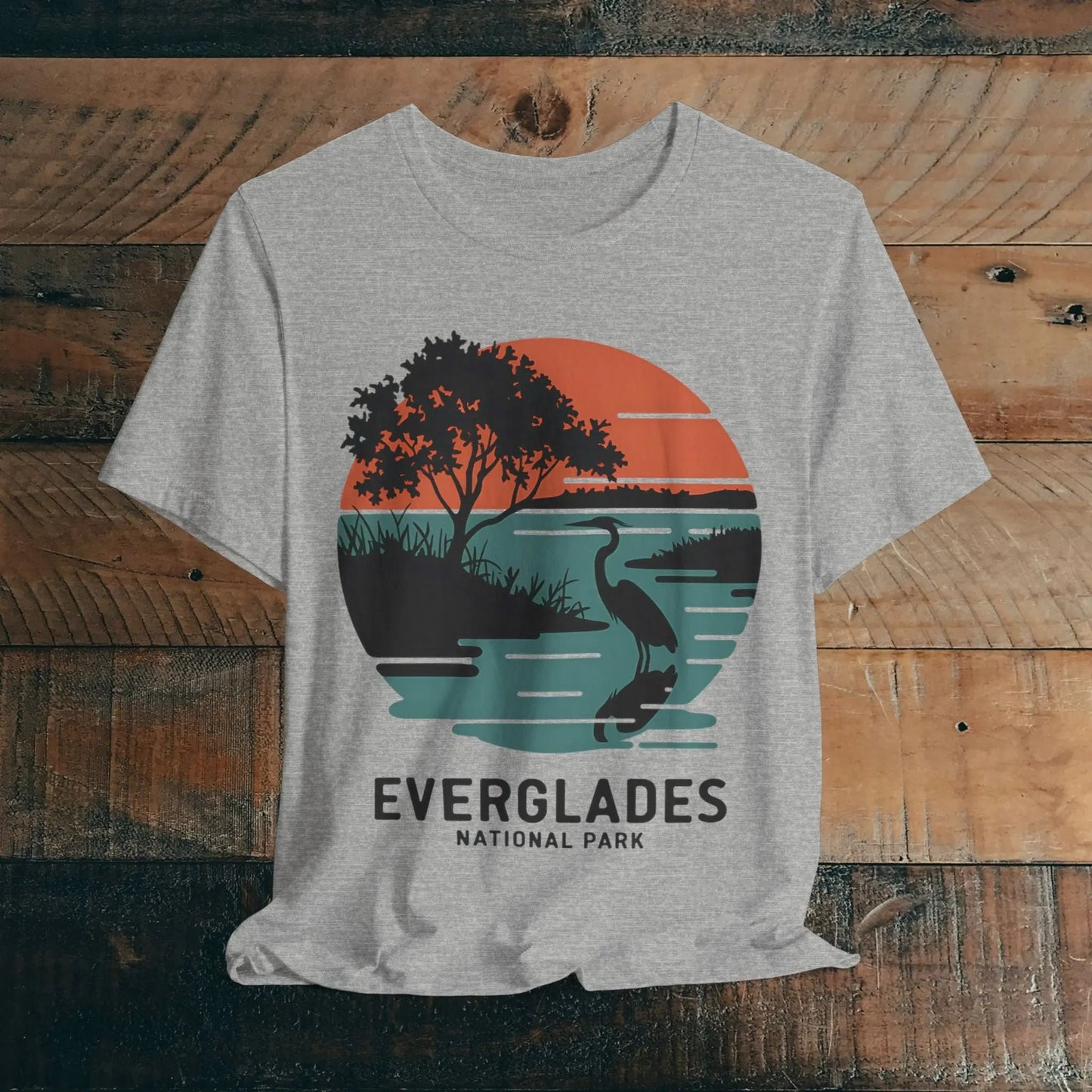 Everglades National Park T-Shirt Logo Retro Sunset