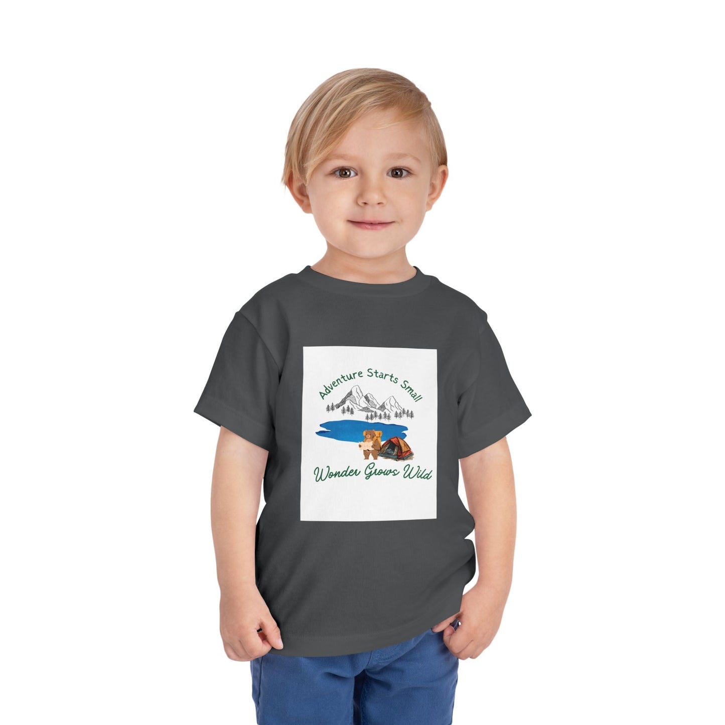 "Adventure Starts Small" Woodland Camper Graphic - Toddler Tee