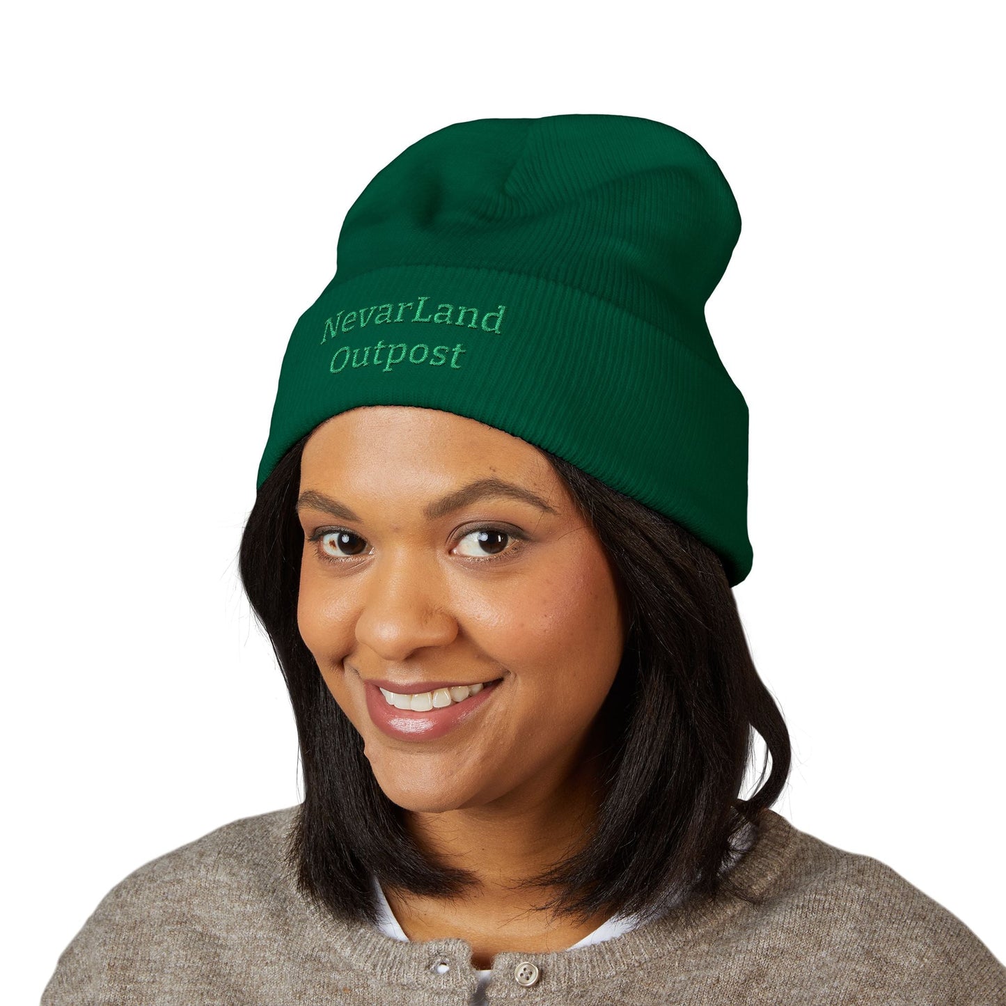 "NevarLand Outpost" - Embroidered Cuffed Knit beanie