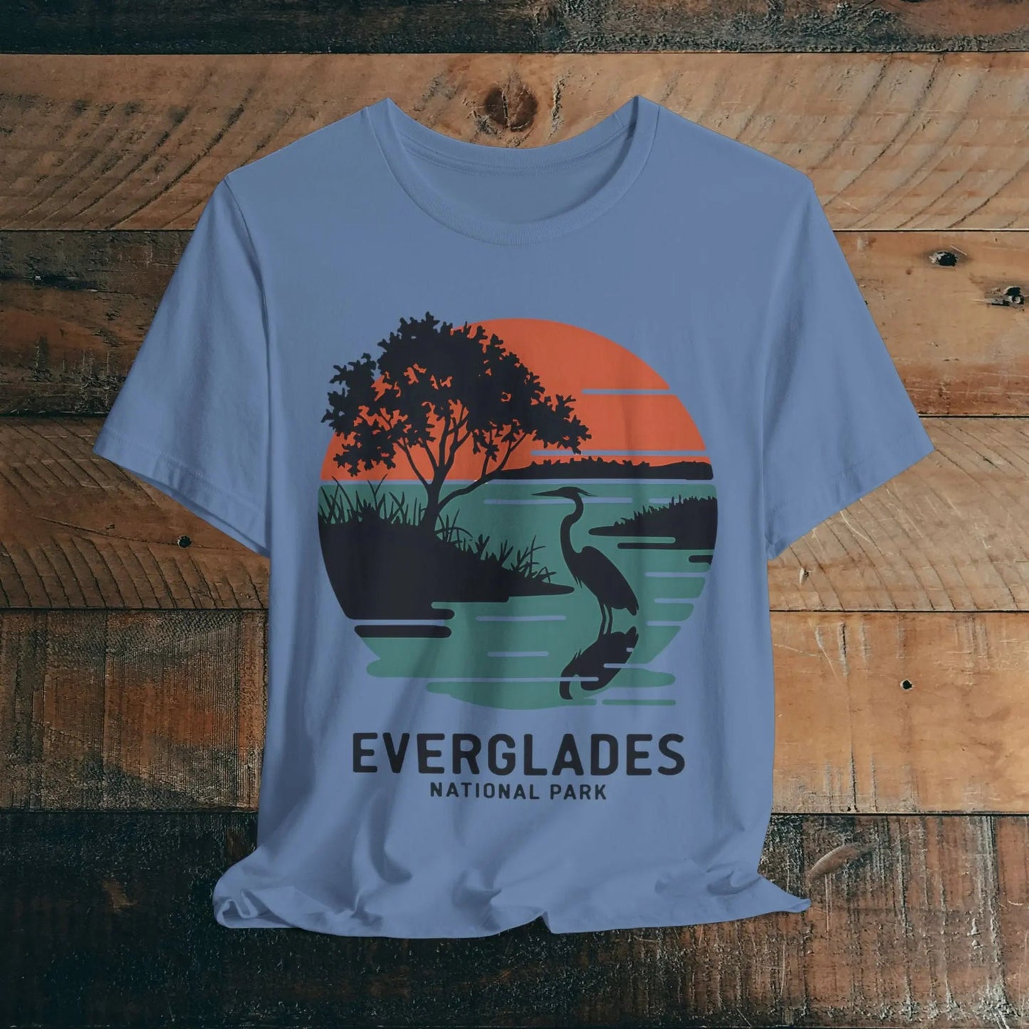 Everglades National Park T-Shirt Logo Retro Sunset