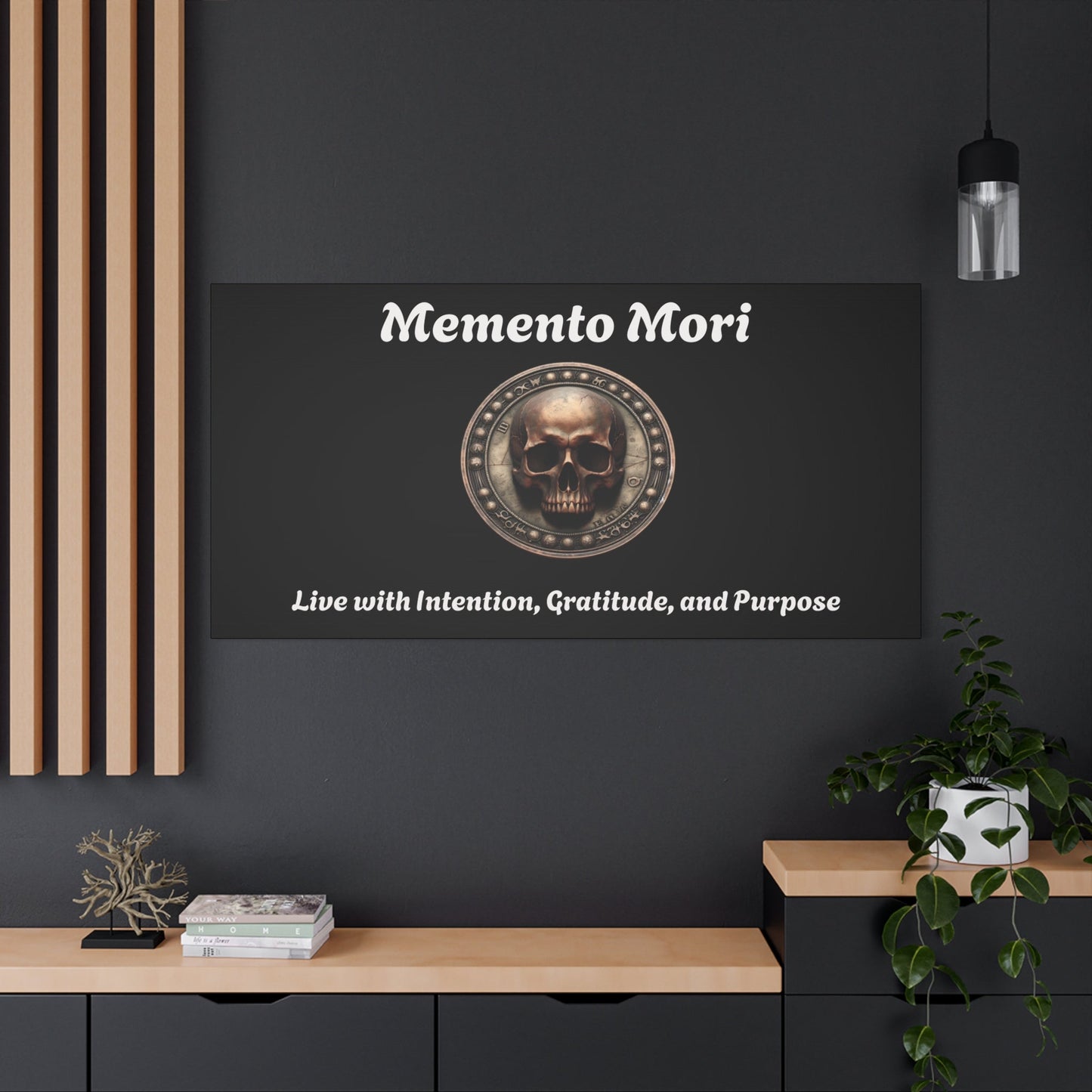 "Memento Mori" Matte Canvas - Inspirational Wall Art -"Live with Intention, Gratitude, and Purpose"