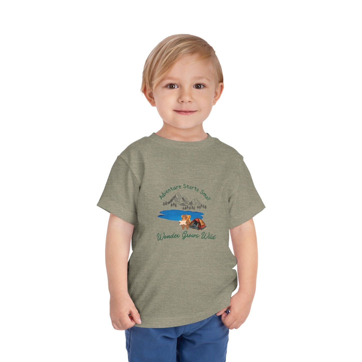 "Adventure Starts Small" Woodland Camper Graphic - Toddler Tee