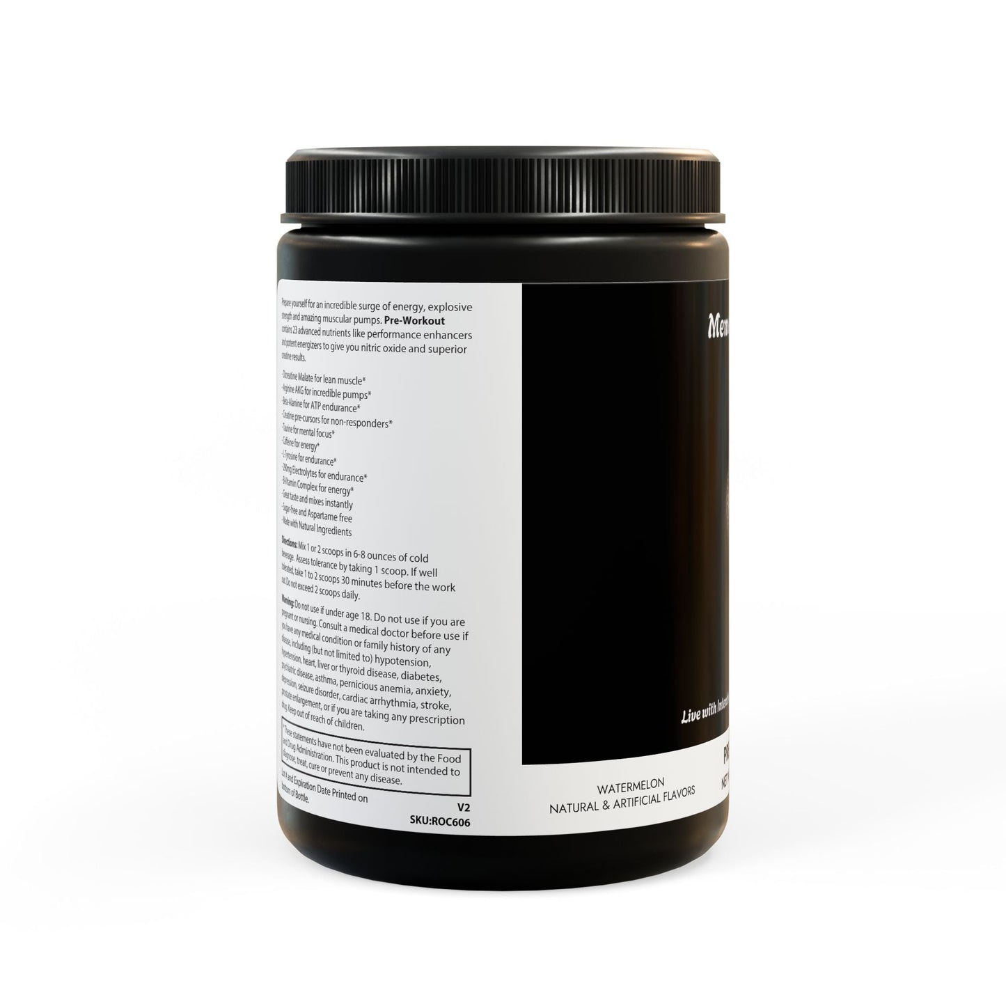 Pre-Workout Supplement, Watermelon (300 g, 10.58 oz) - "Memento Mori"