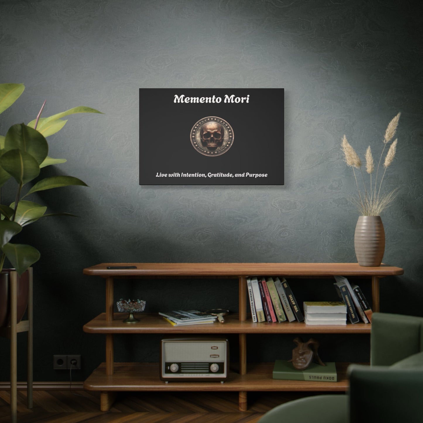 "Memento Mori" Matte Canvas - Inspirational Wall Art -"Live with Intention, Gratitude, and Purpose"