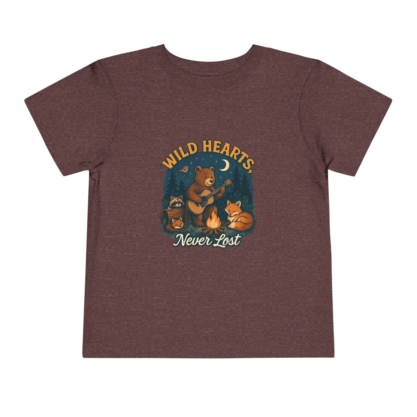 "Wild Hearts Never Lost" Bear Guitar Campfire - Toddler Tee