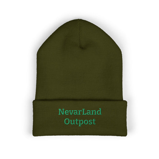 "NevarLand Outpost" - Embroidered Cuffed Knit beanie