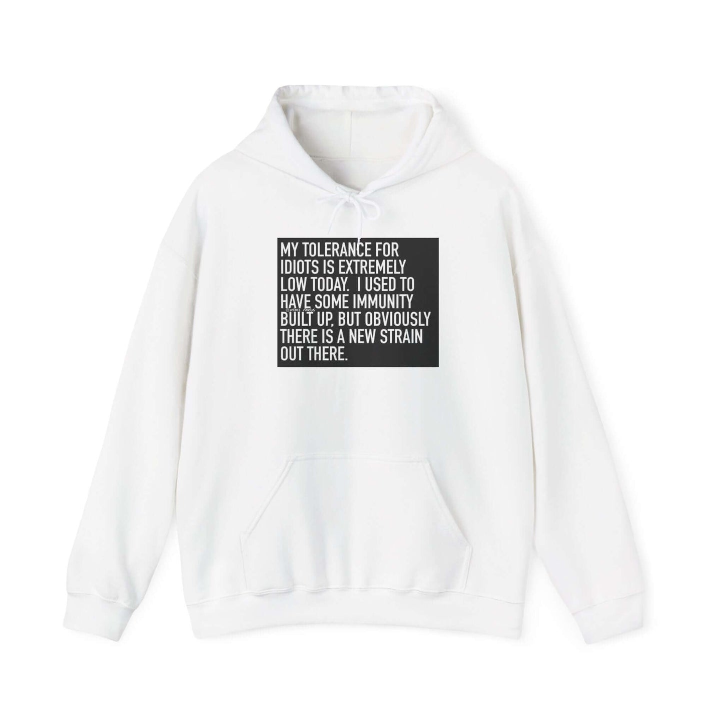 My Tolerance for Idiots Hoodie - Funny Sweatshirt, Unisex Gift, Humor Clothing, Casual Pullover, Cozy Hoodie for Everyday Wear