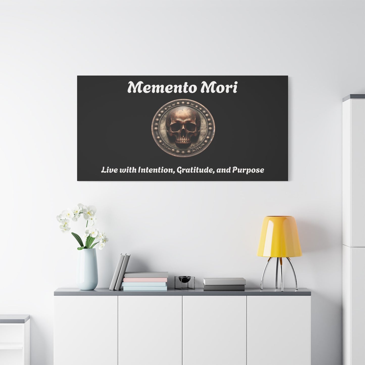 "Memento Mori" Matte Canvas - Inspirational Wall Art -"Live with Intention, Gratitude, and Purpose"