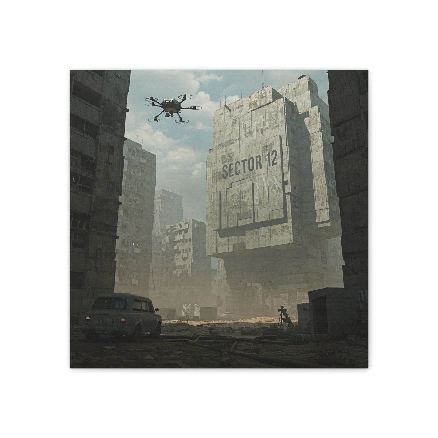 Dystopian Art Canvas Print - Sector 12 Wall Decor