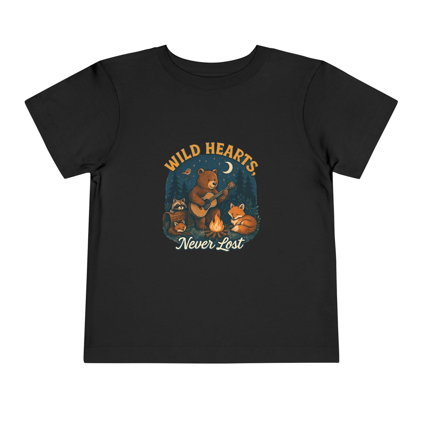 "Wild Hearts Never Lost" Bear Guitar Campfire - Toddler Tee