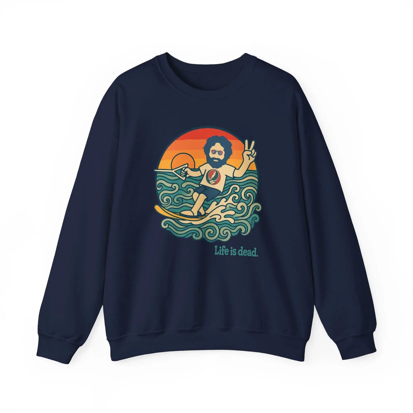 Waterskiin' Jerry Life is dead.® Crewneck | Grateful Dead