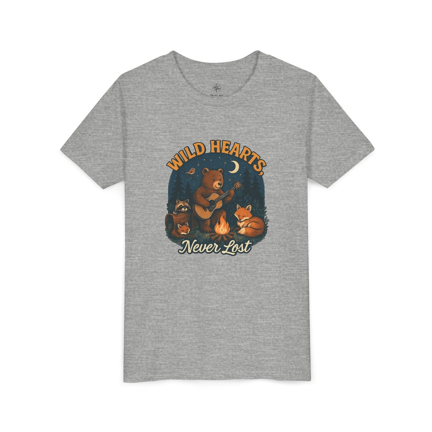 "Wild Hearts Never Lost Campfire Bear" - Youth Tee