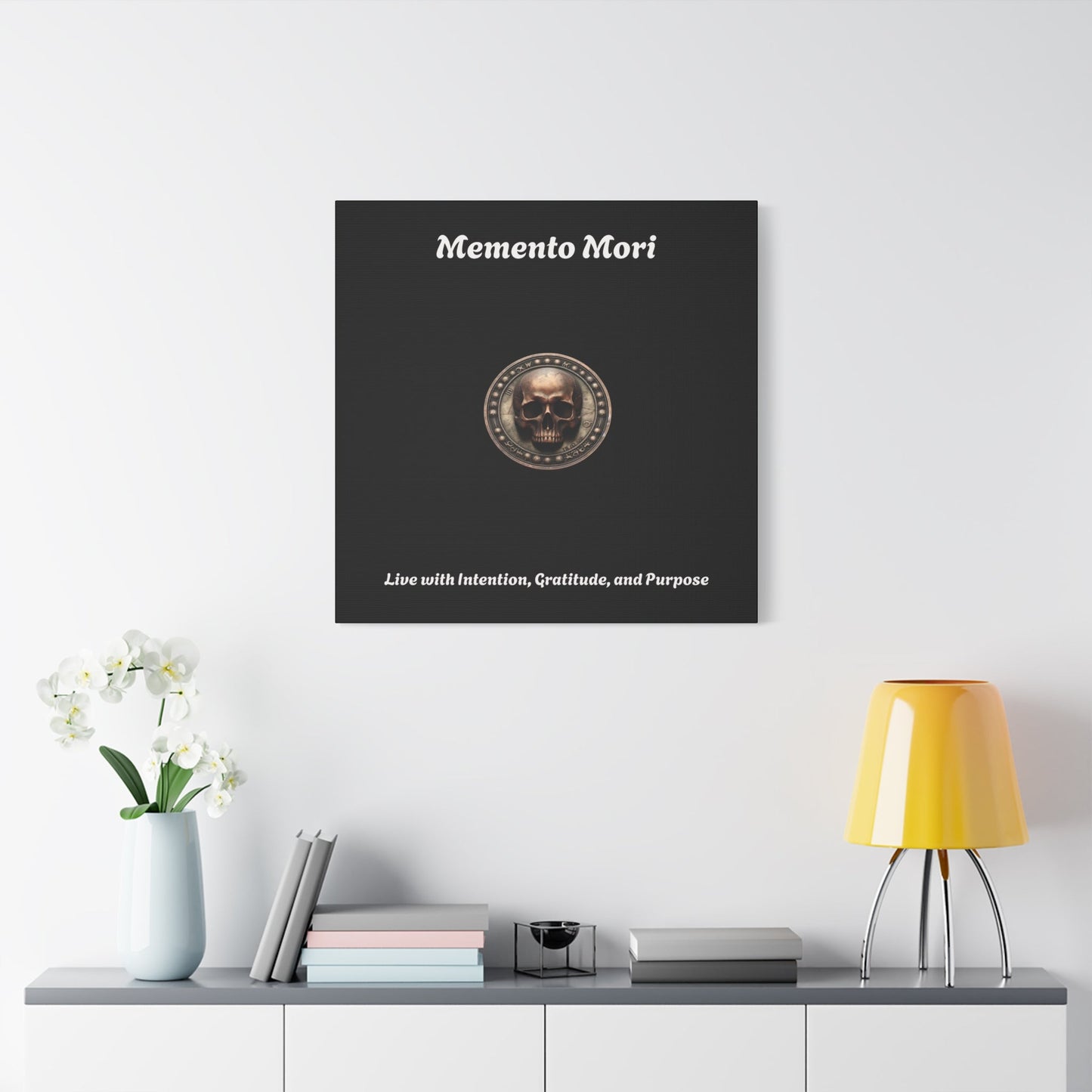 "Memento Mori" Matte Canvas - Inspirational Wall Art -"Live with Intention, Gratitude, and Purpose"