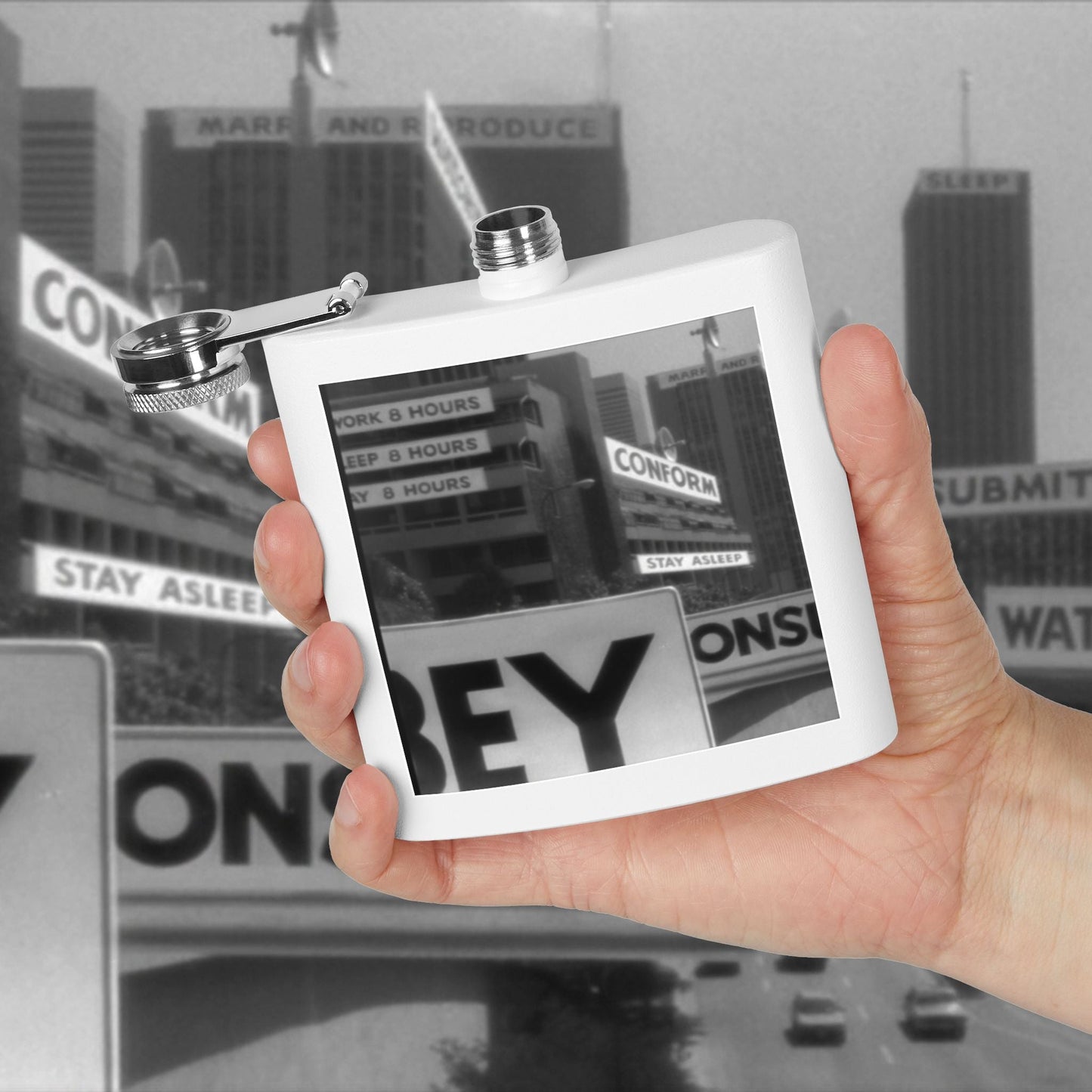 Rebellious Stainless Steel Flask - 6 oz - "They Live"