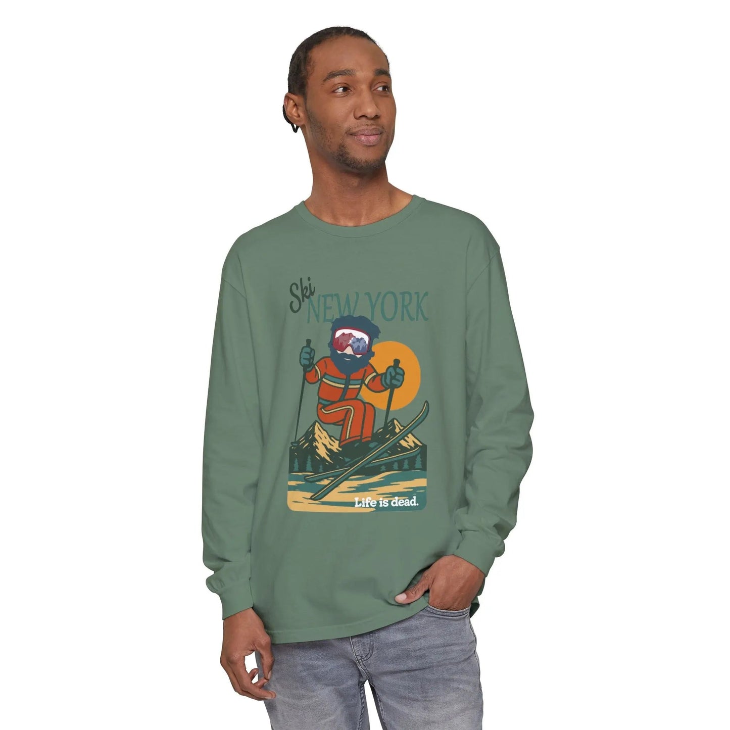 Ski New York - Life is dead.® Mountain Collection Garment-Dyed Long Sleeve T-Shirt
