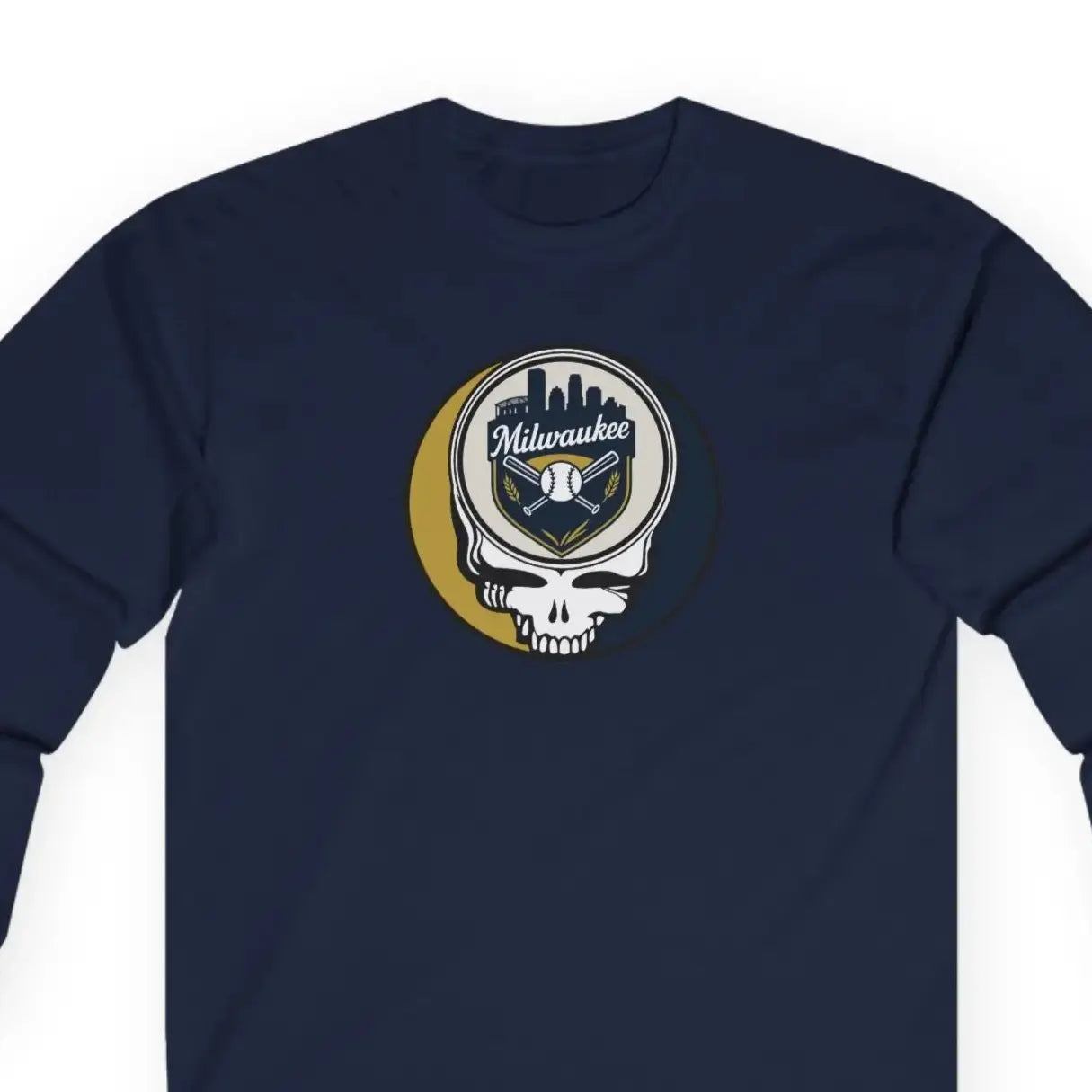 Milwaukee Brewers Original Stealie Grateful Dead Long Sleeve Shirt