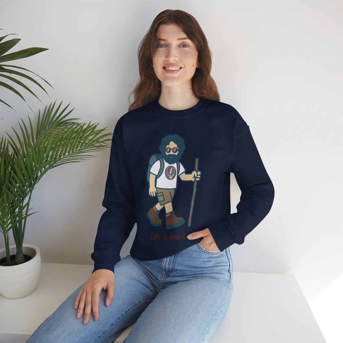 Hikin' Jerry | Life is dead.® Crewneck | Grateful Dead
