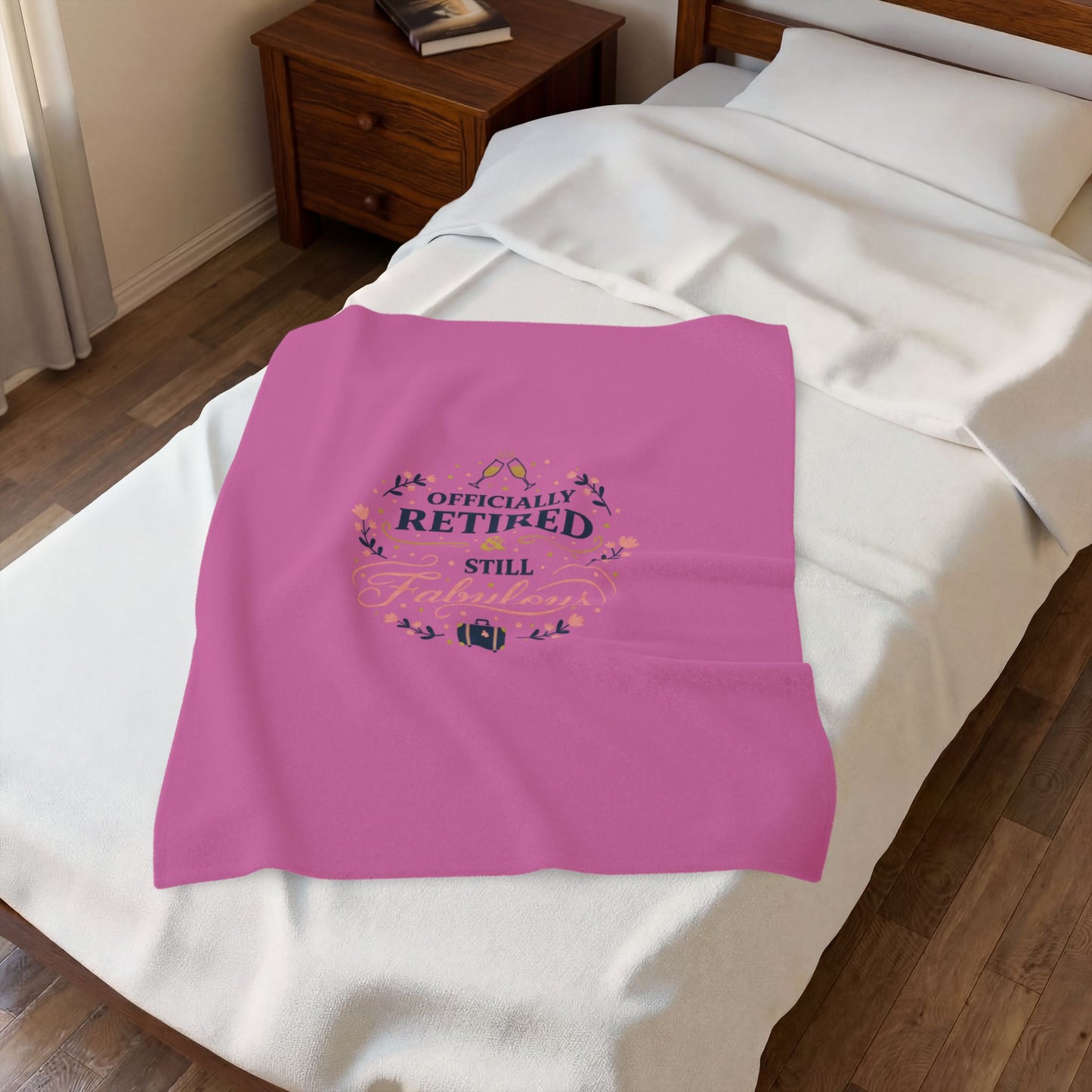 Officially Retired & Still Fabulous Velveteen Blanket | retirement gifts for women, personalized retirement gifts