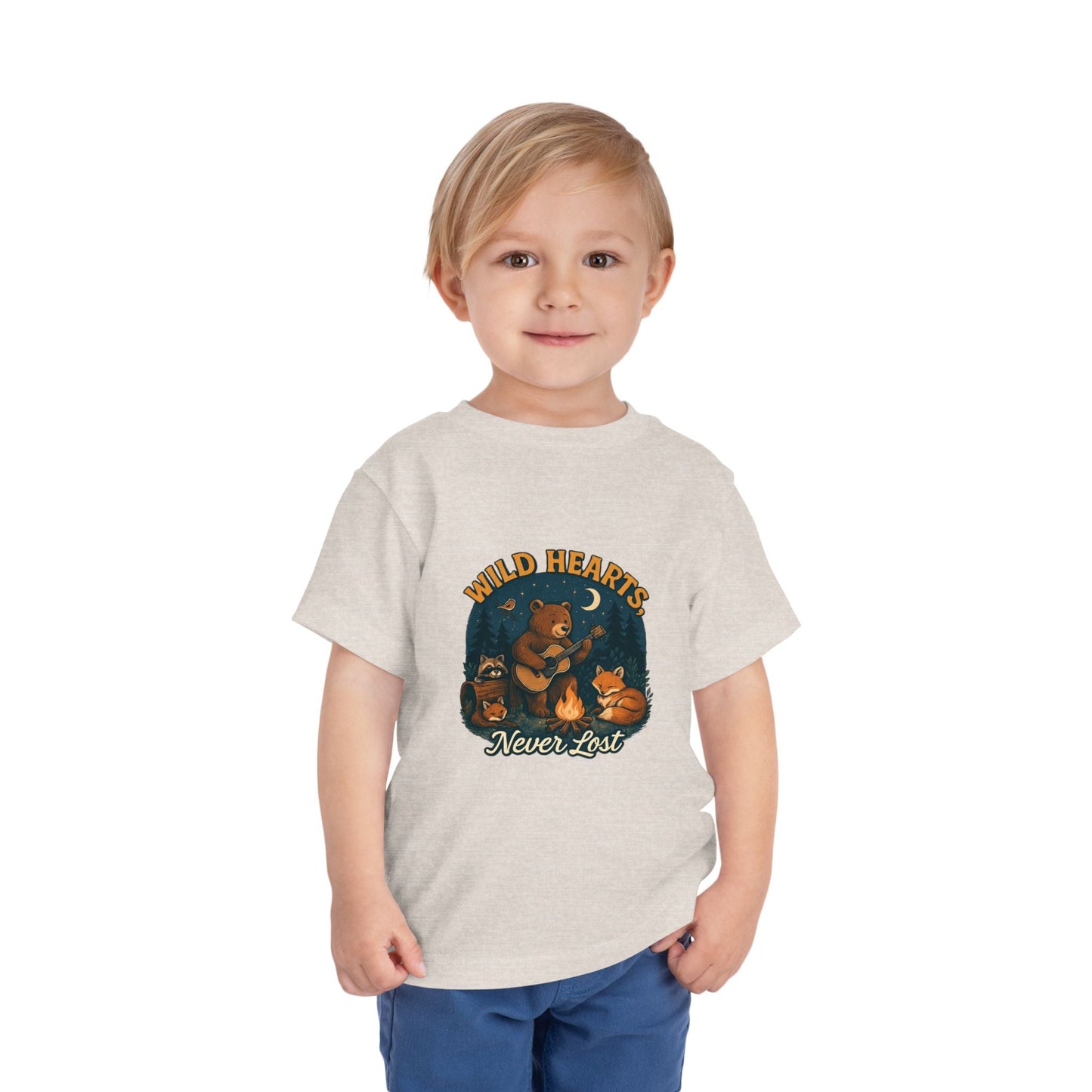 "Wild Hearts Never Lost" Bear Guitar Campfire - Toddler Tee
