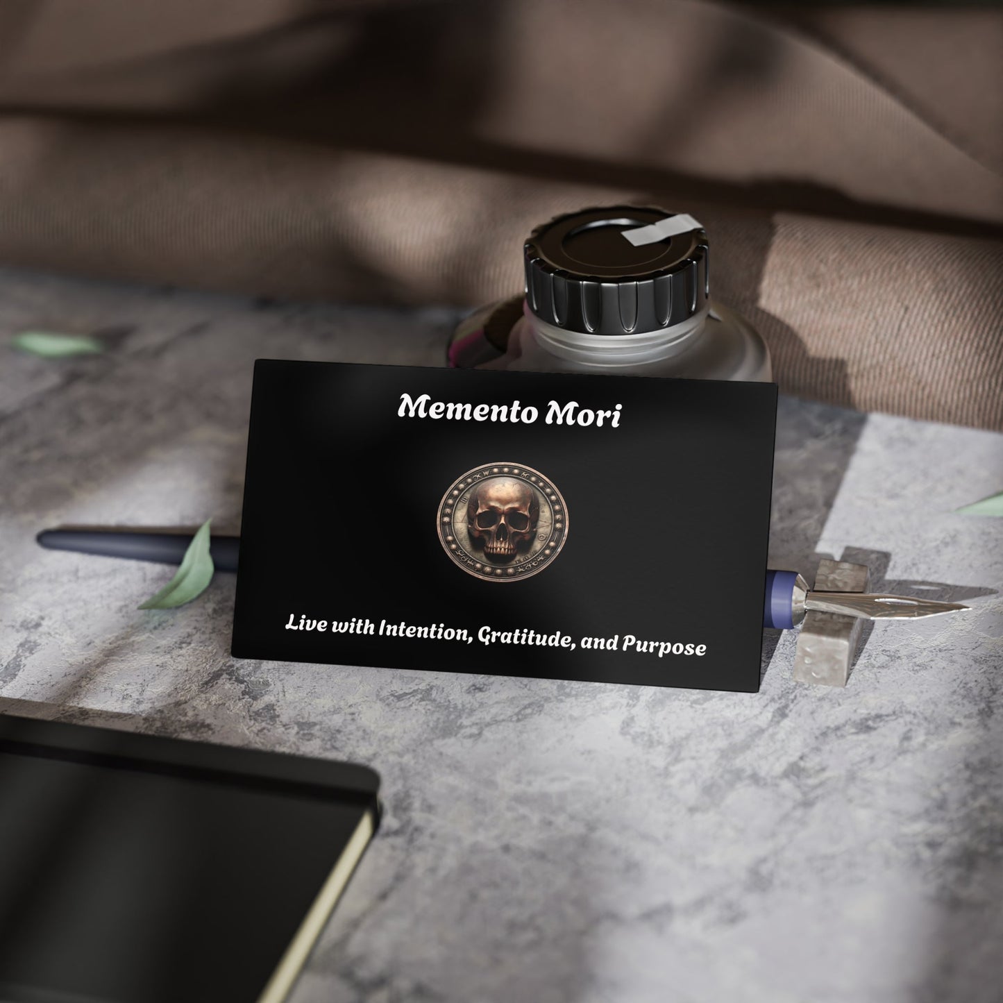 "Memento Mori" Business Cards - "Live with Intention, Gratitude, and Purpose"